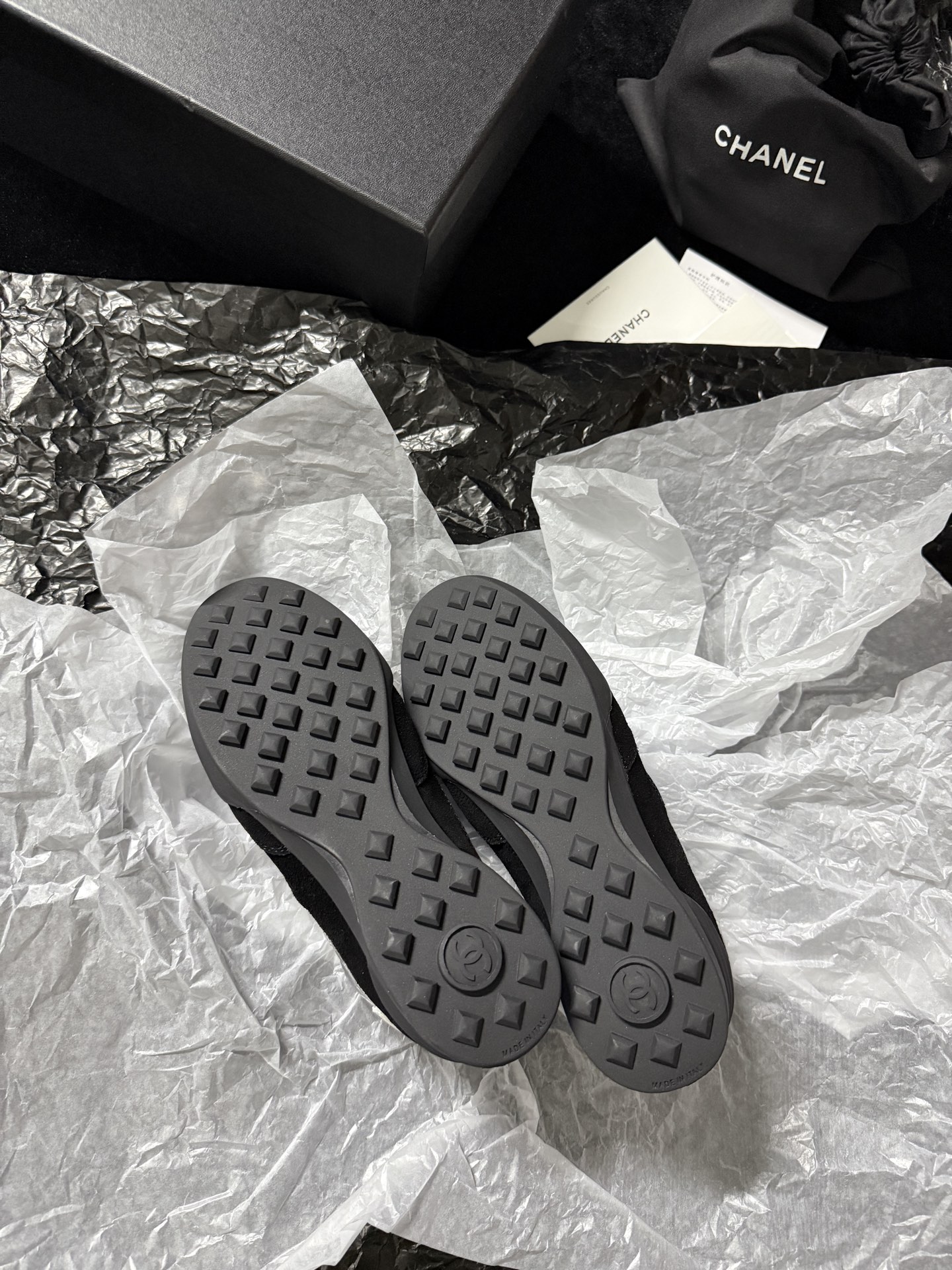 Chanel Silver Wing Sneakers