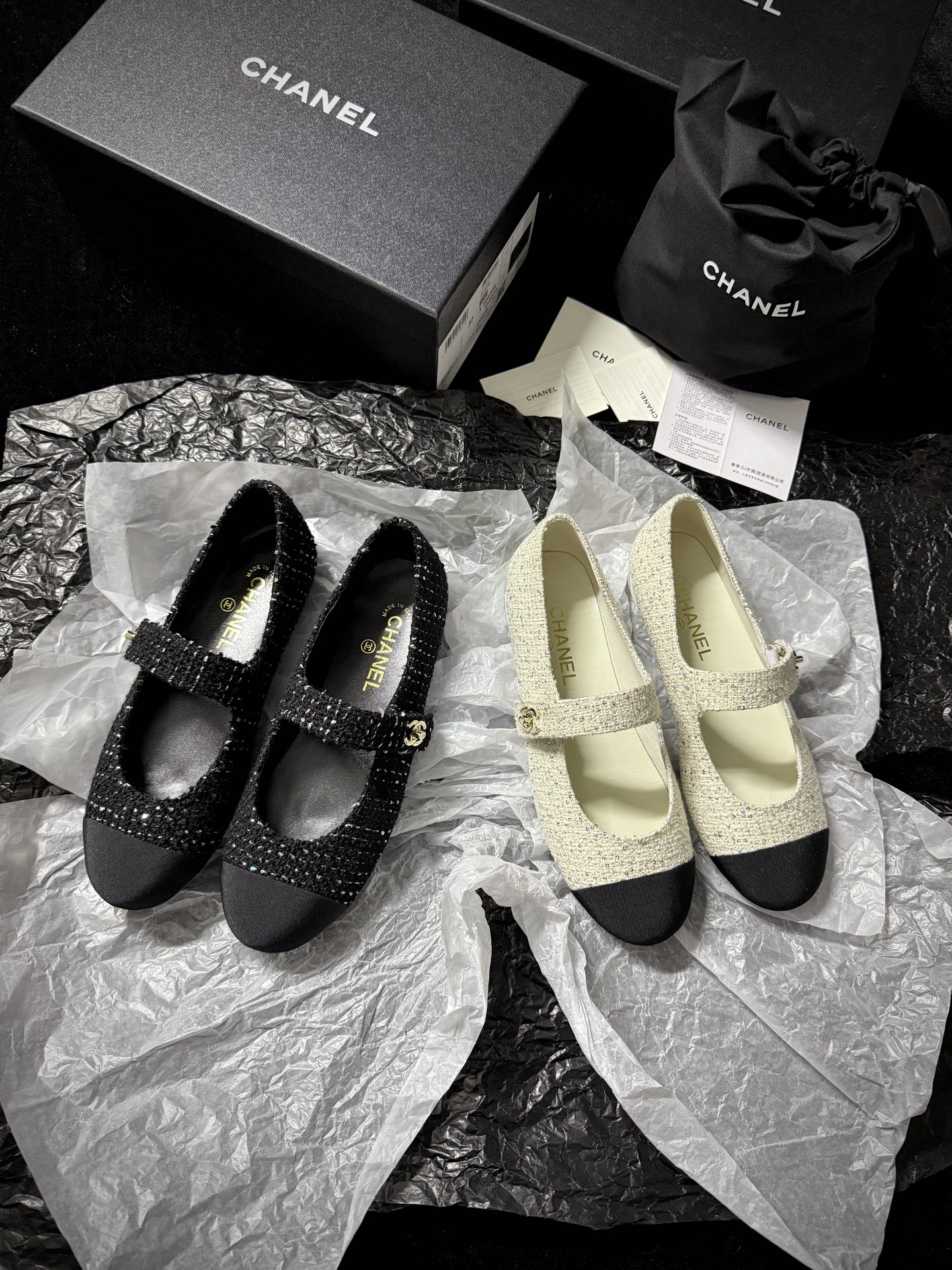 Chanel Tweed Mary Jane Shoes