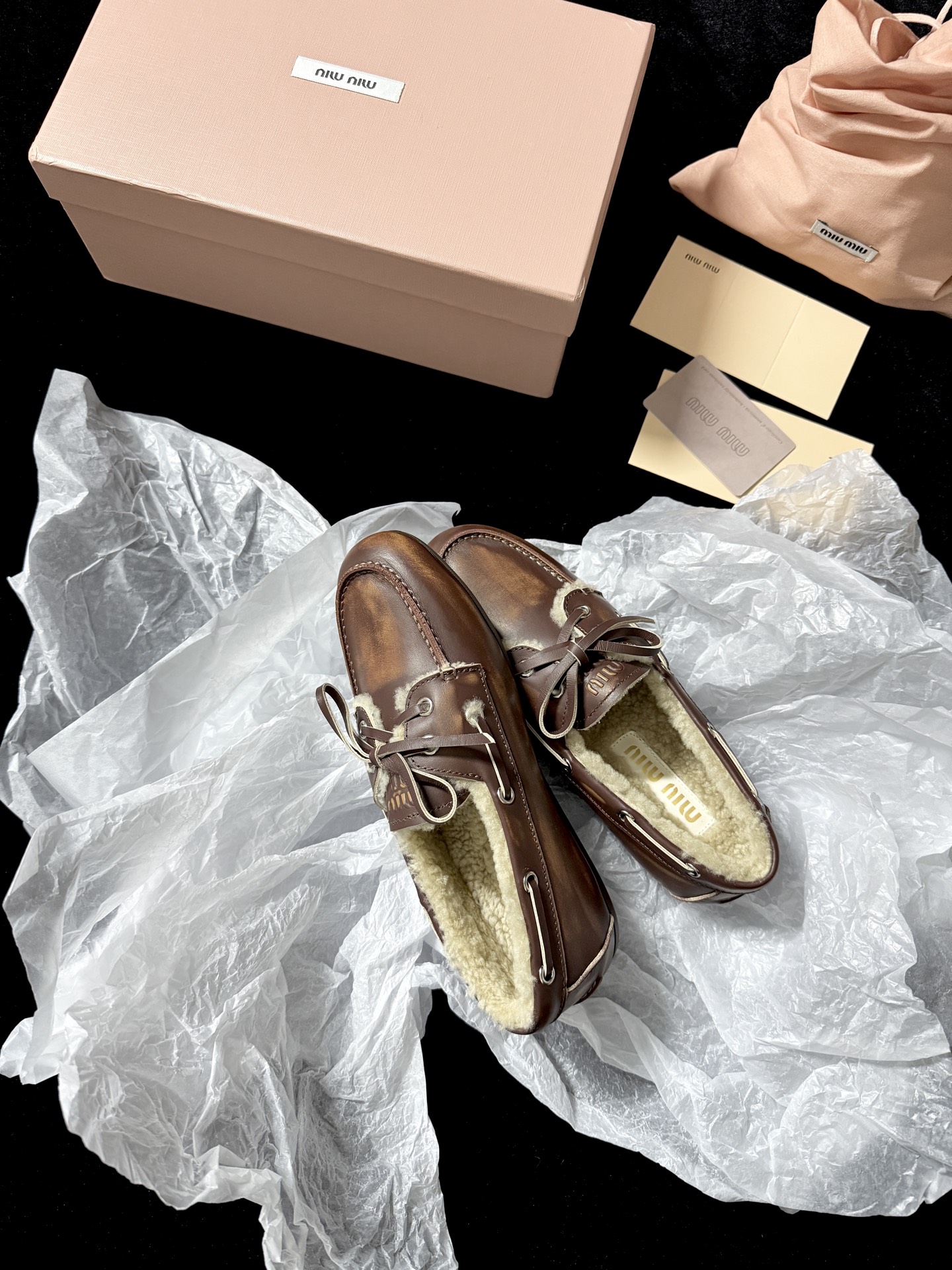 Miu Miu Plush Loafer Flats