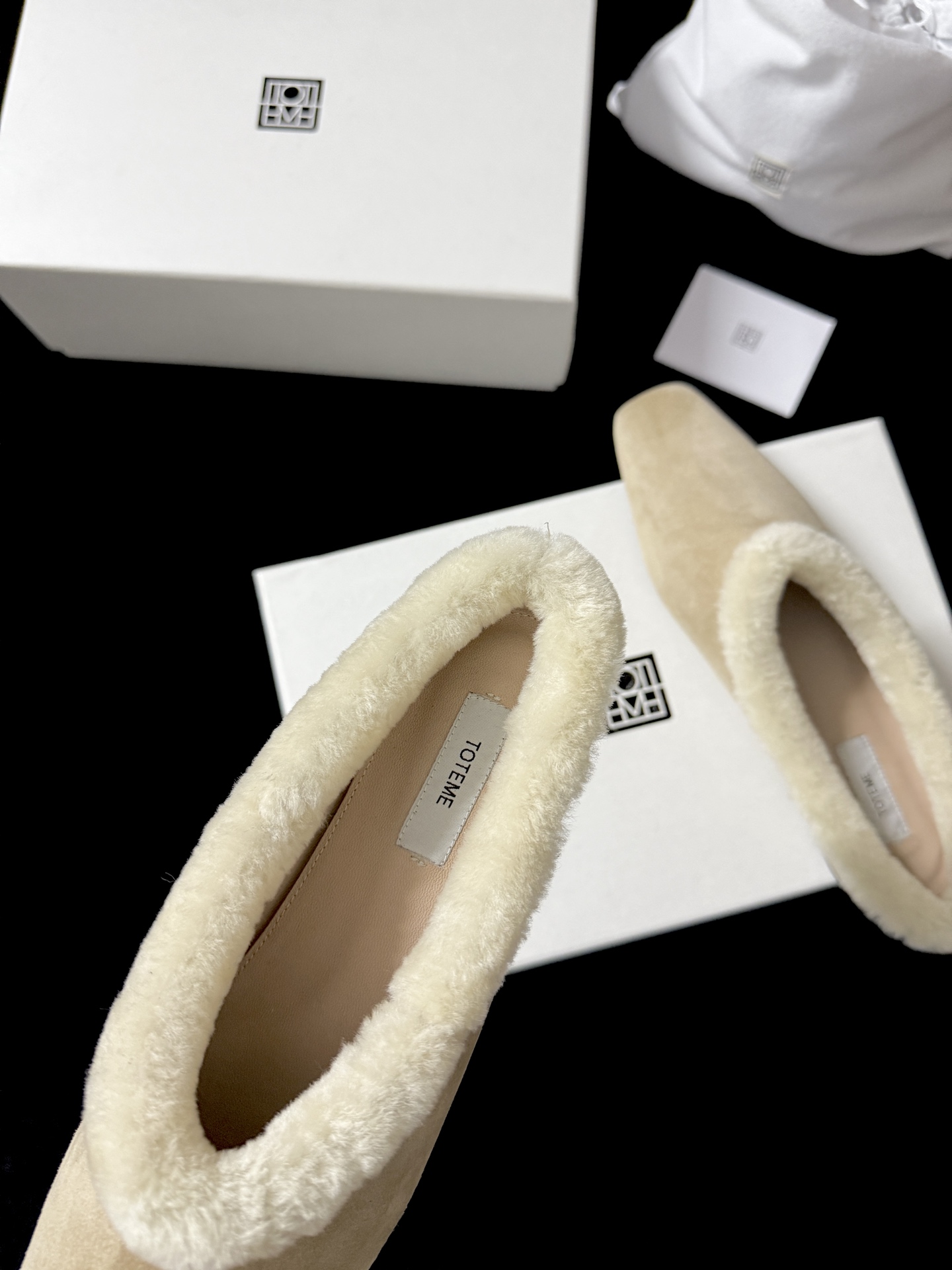 TOTEME Faux Fur Square-Toe Slides