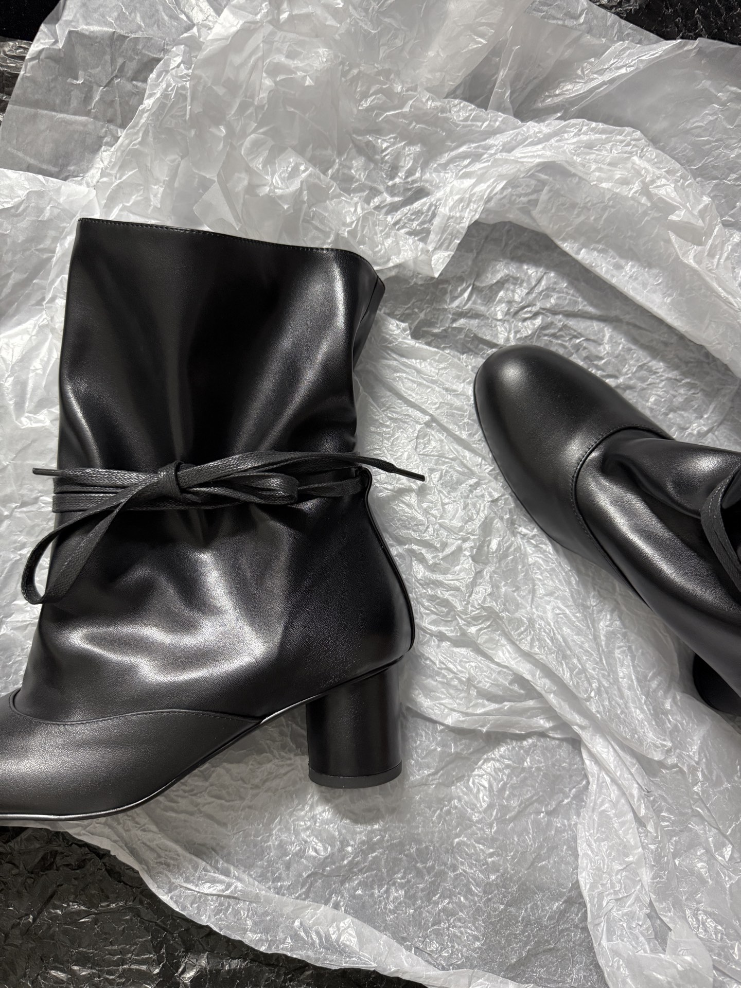 SOLESOPHY Soft Leather Mid-Calf Boots