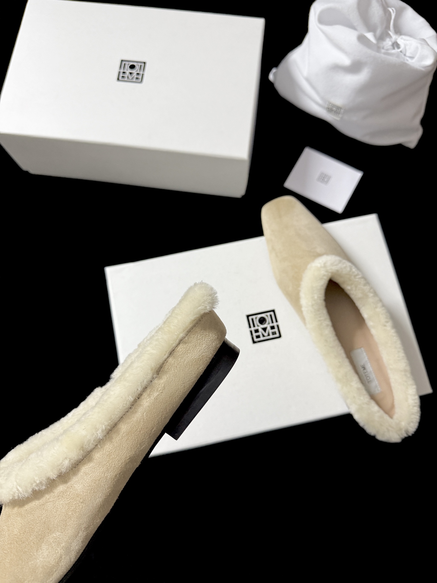 TOTEME Faux Fur Square-Toe Slides