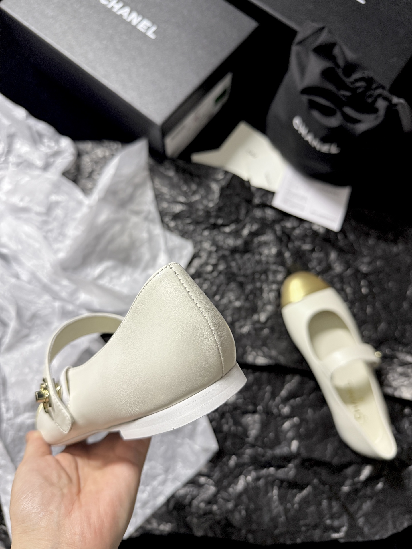 Chanel Metal-Toe Mary Jane Shoes