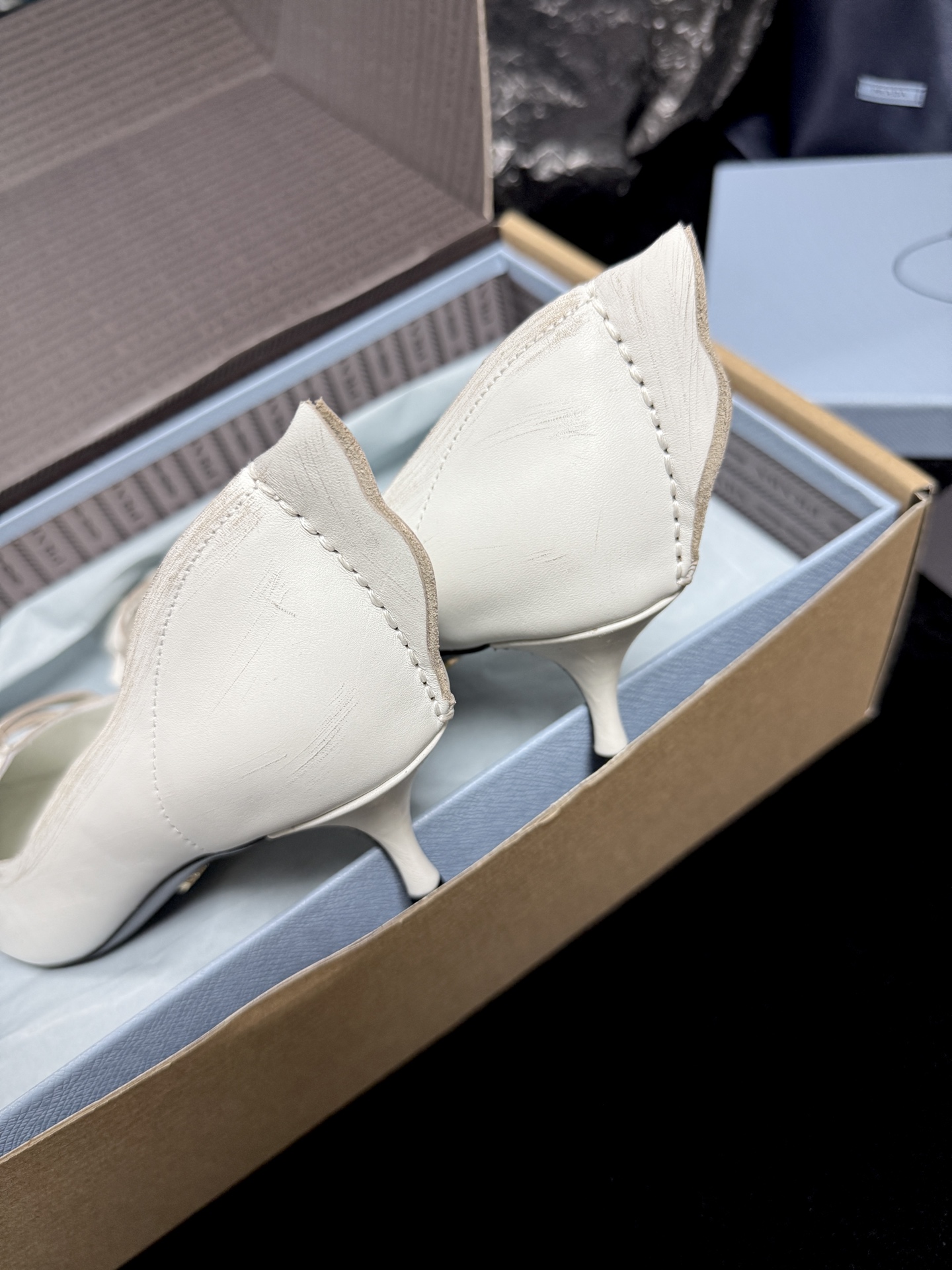 Prada Pointed-Toe Bow Flats