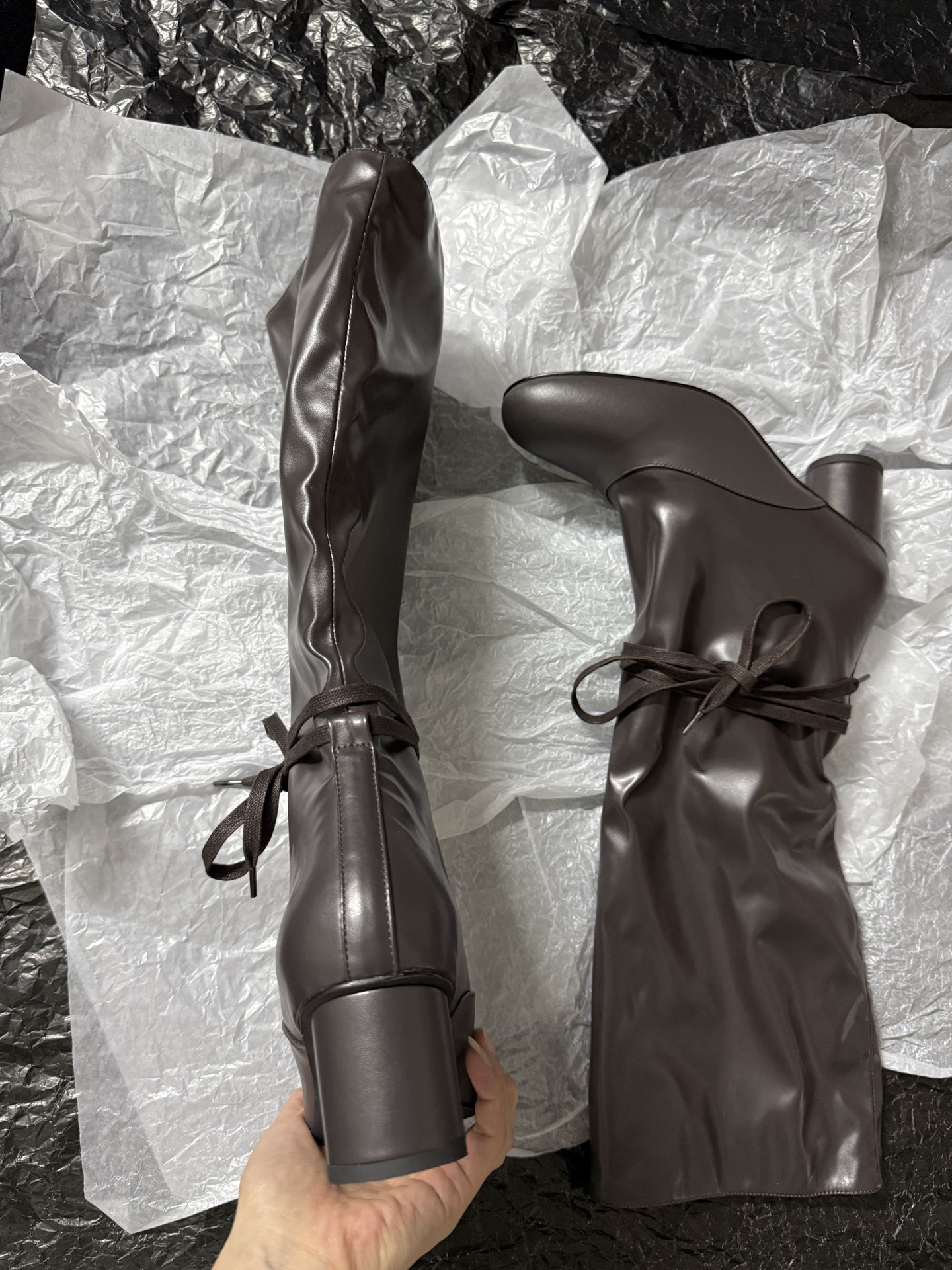 SOLESOPHY Soft Leather Mid-Calf Boots