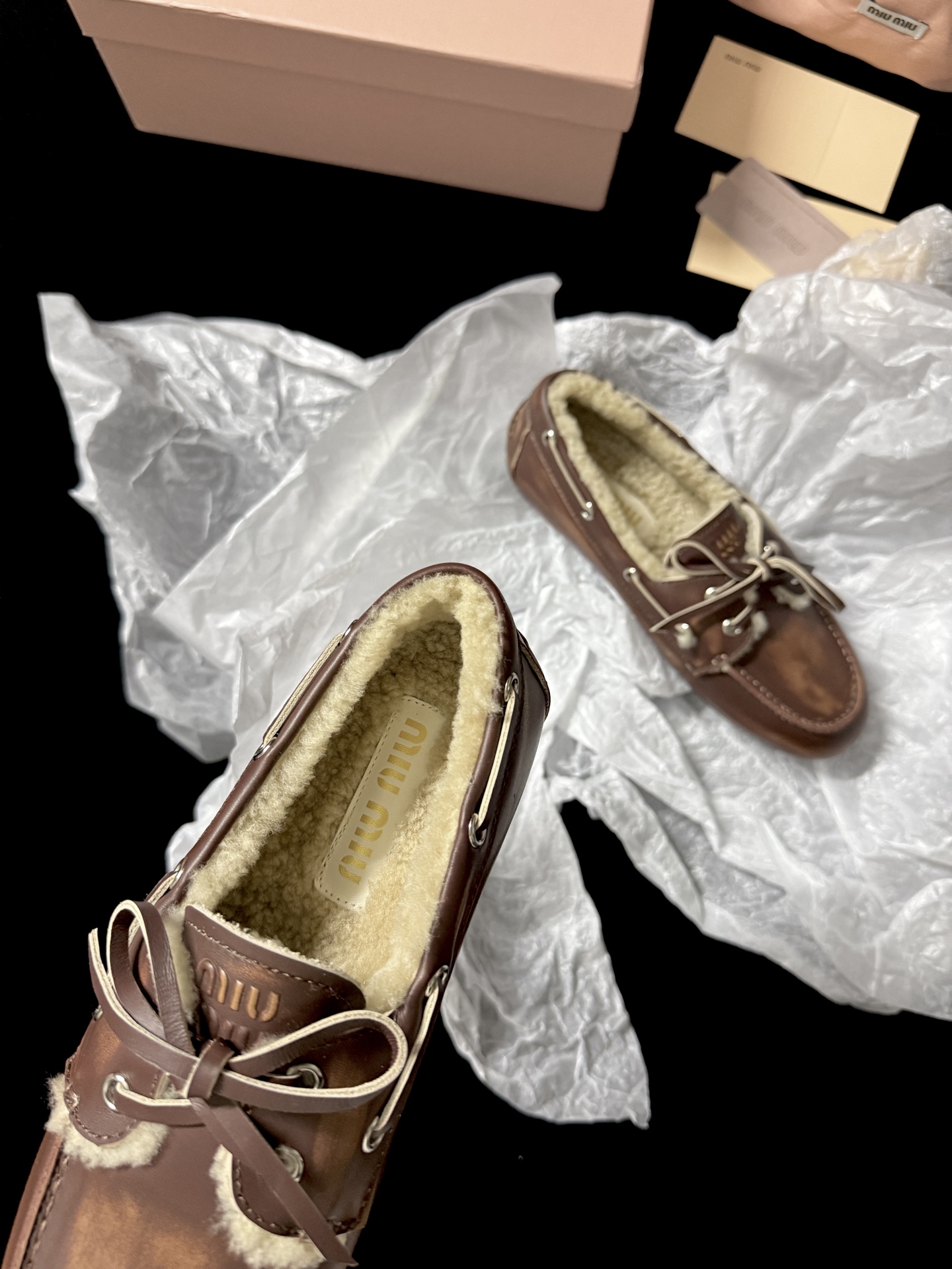 Miu Miu Plush Loafer Flats