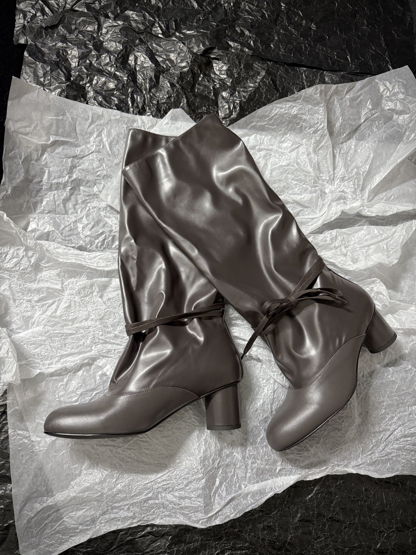 SOLESOPHY Soft Leather Mid-Calf Boots
