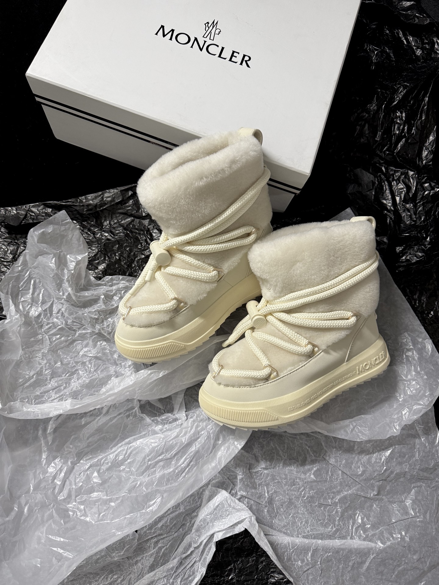 Moncler Fur-Trimmed Boots