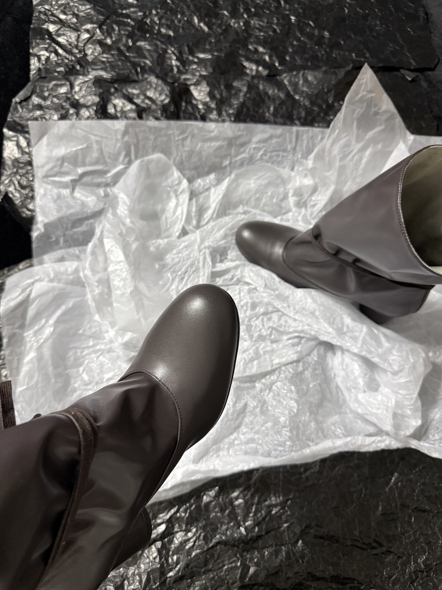 SOLESOPHY Soft Leather Mid-Calf Boots