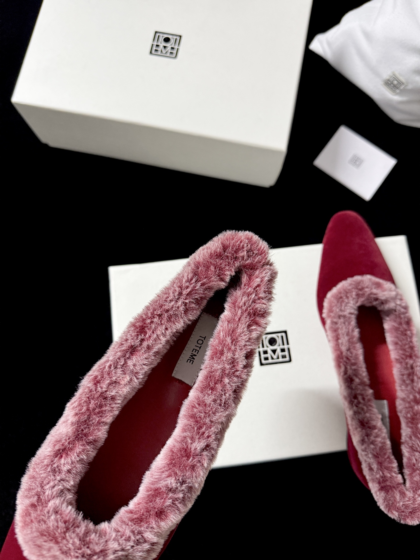 TOTEME Faux Fur Square-Toe Slides