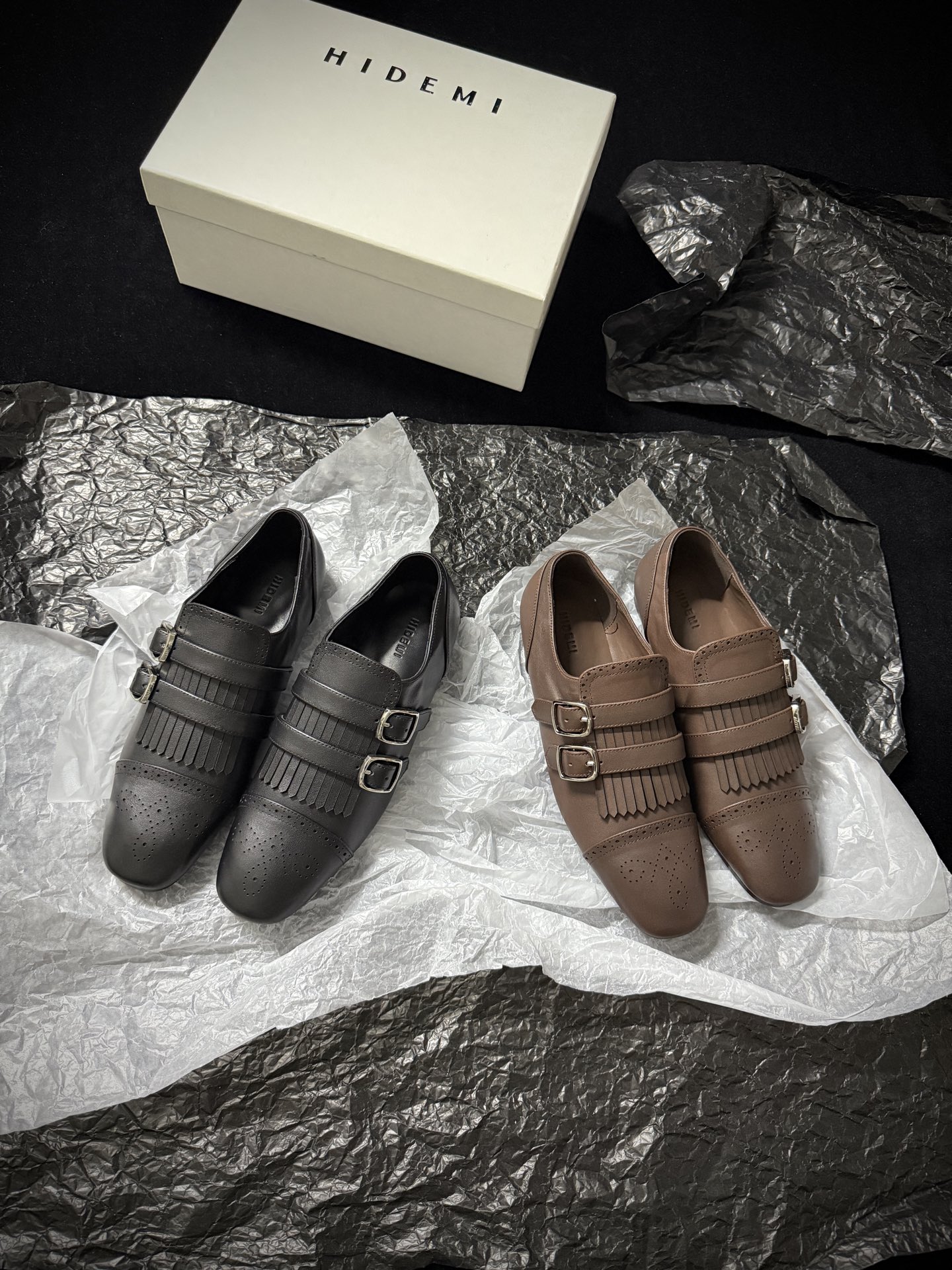 HIDEM 25AW New Arrival: Tassel Double-Buckle Loafer