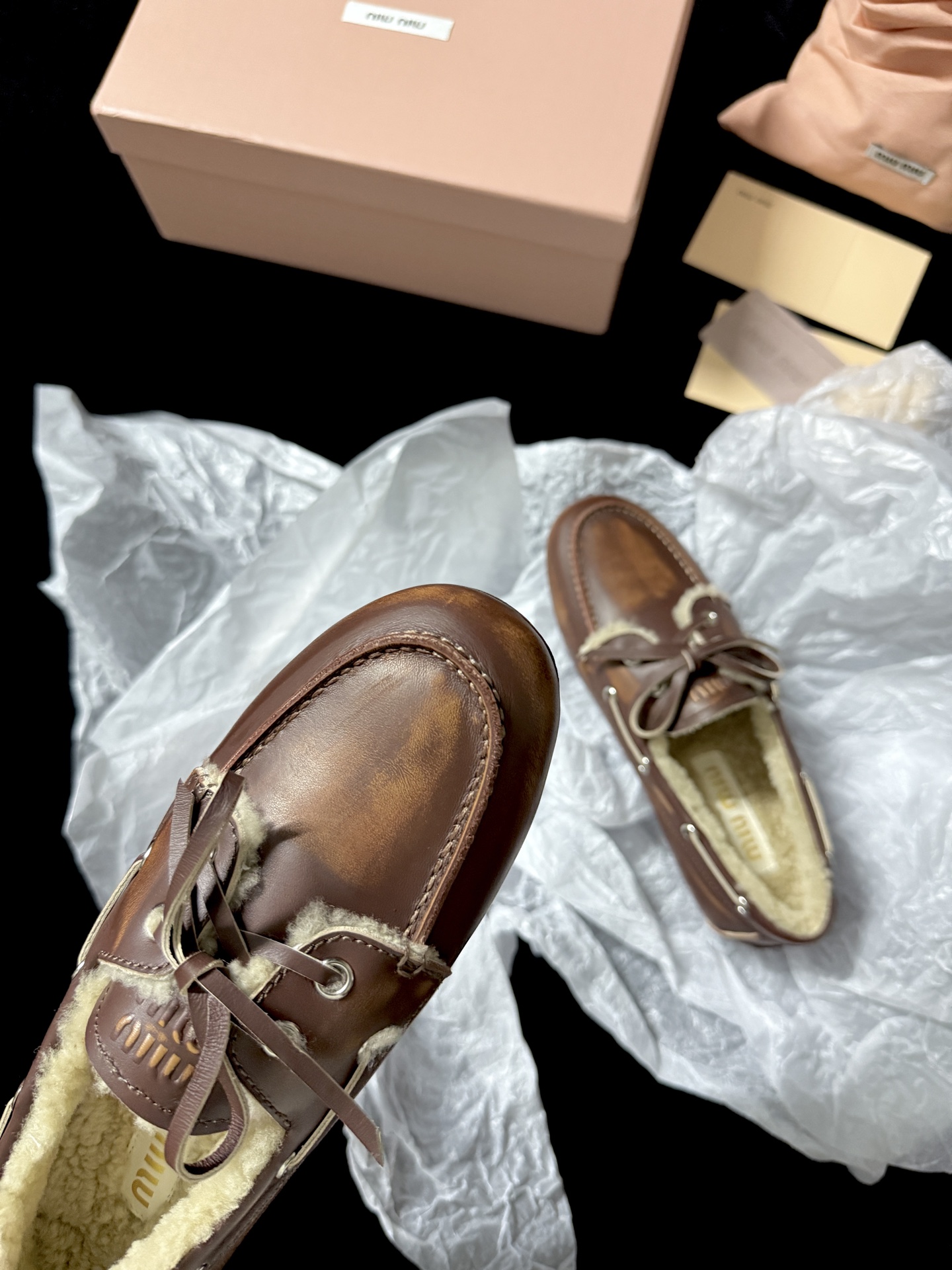 Miu Miu Plush Loafer Flats