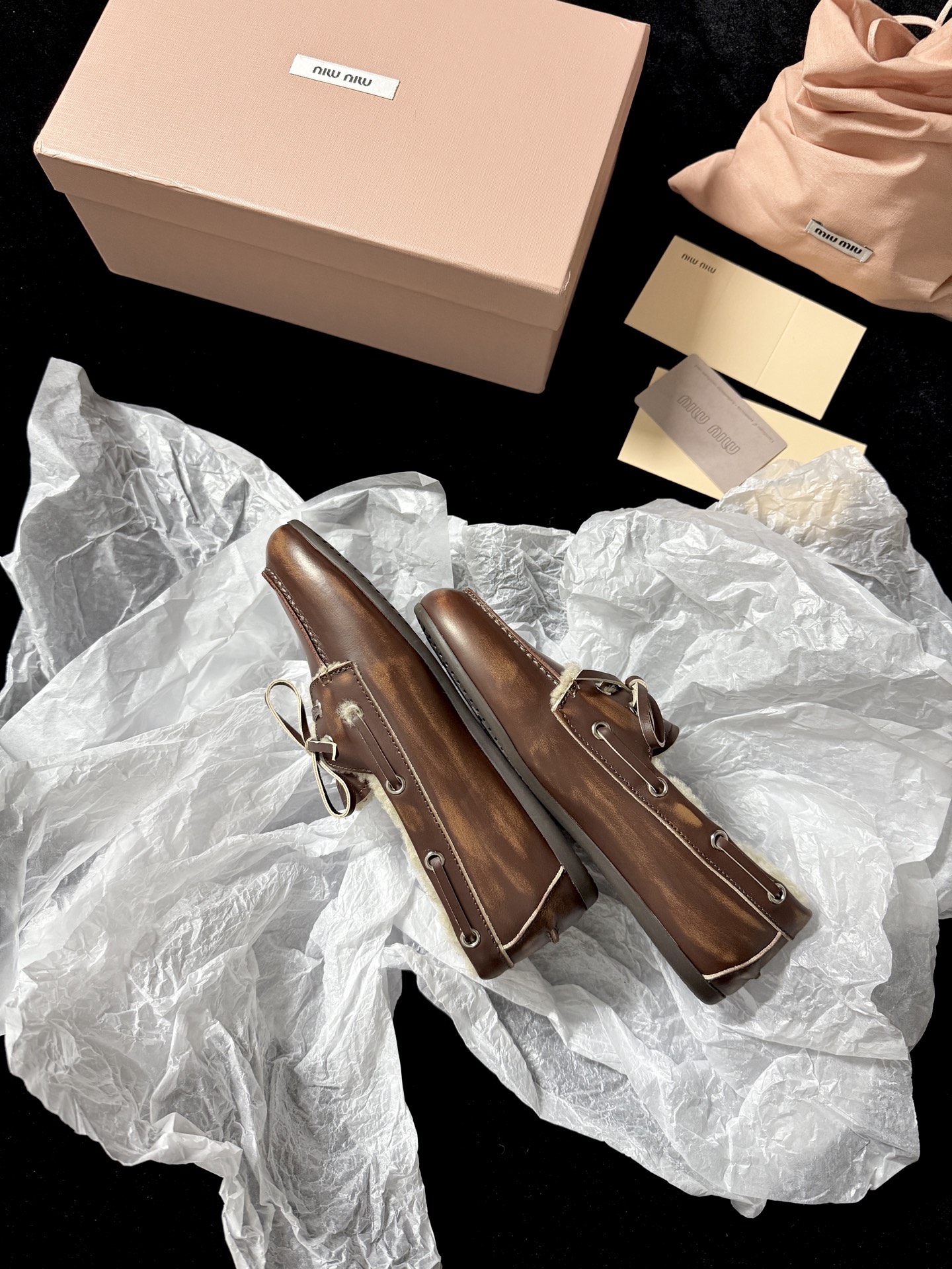 Miu Miu Plush Loafer Flats