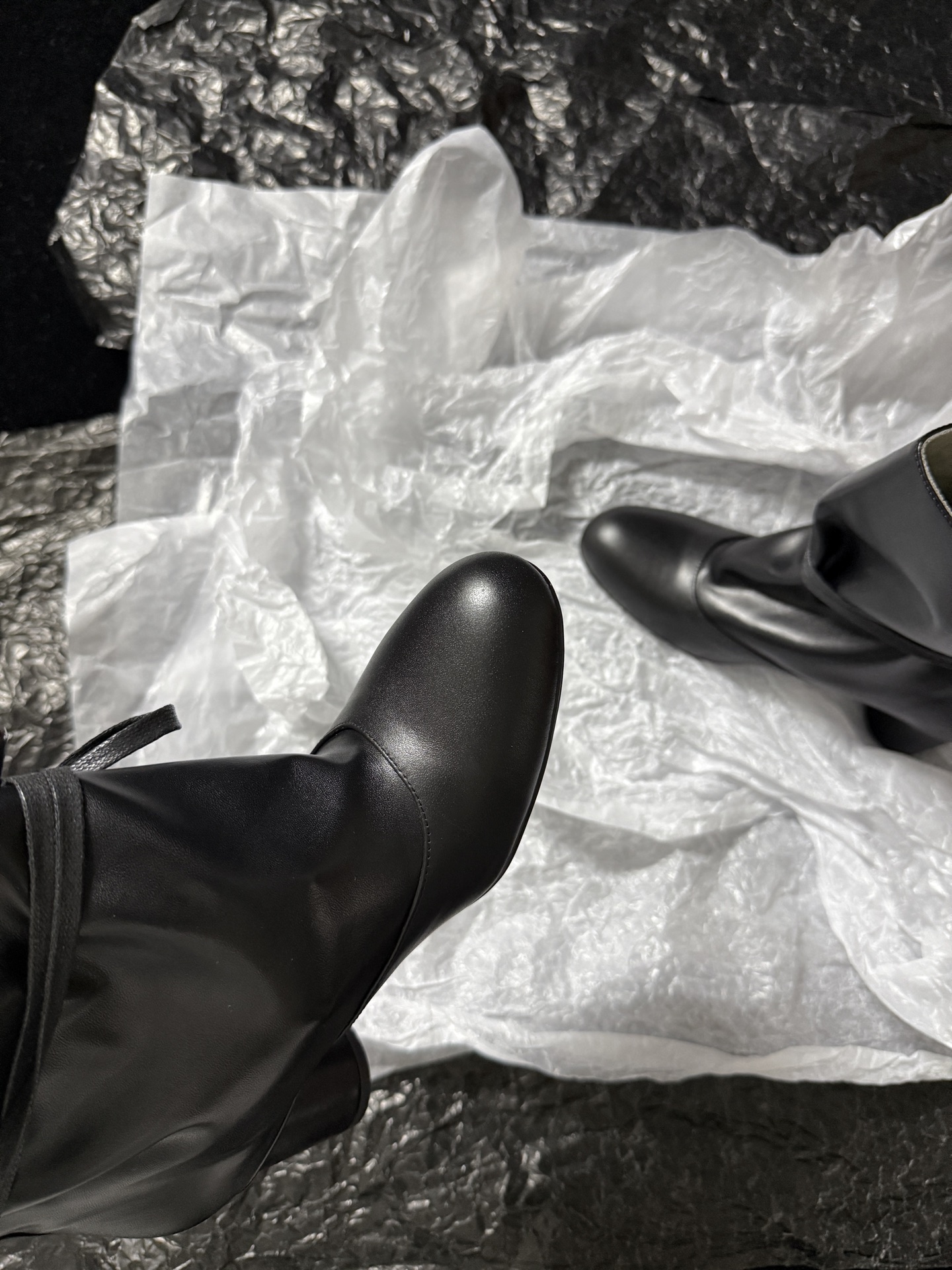 SOLESOPHY Soft Leather Mid-Calf Boots