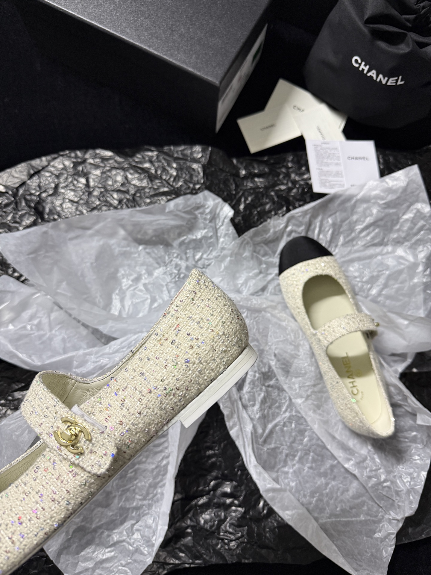 Chanel Tweed Mary Jane Shoes