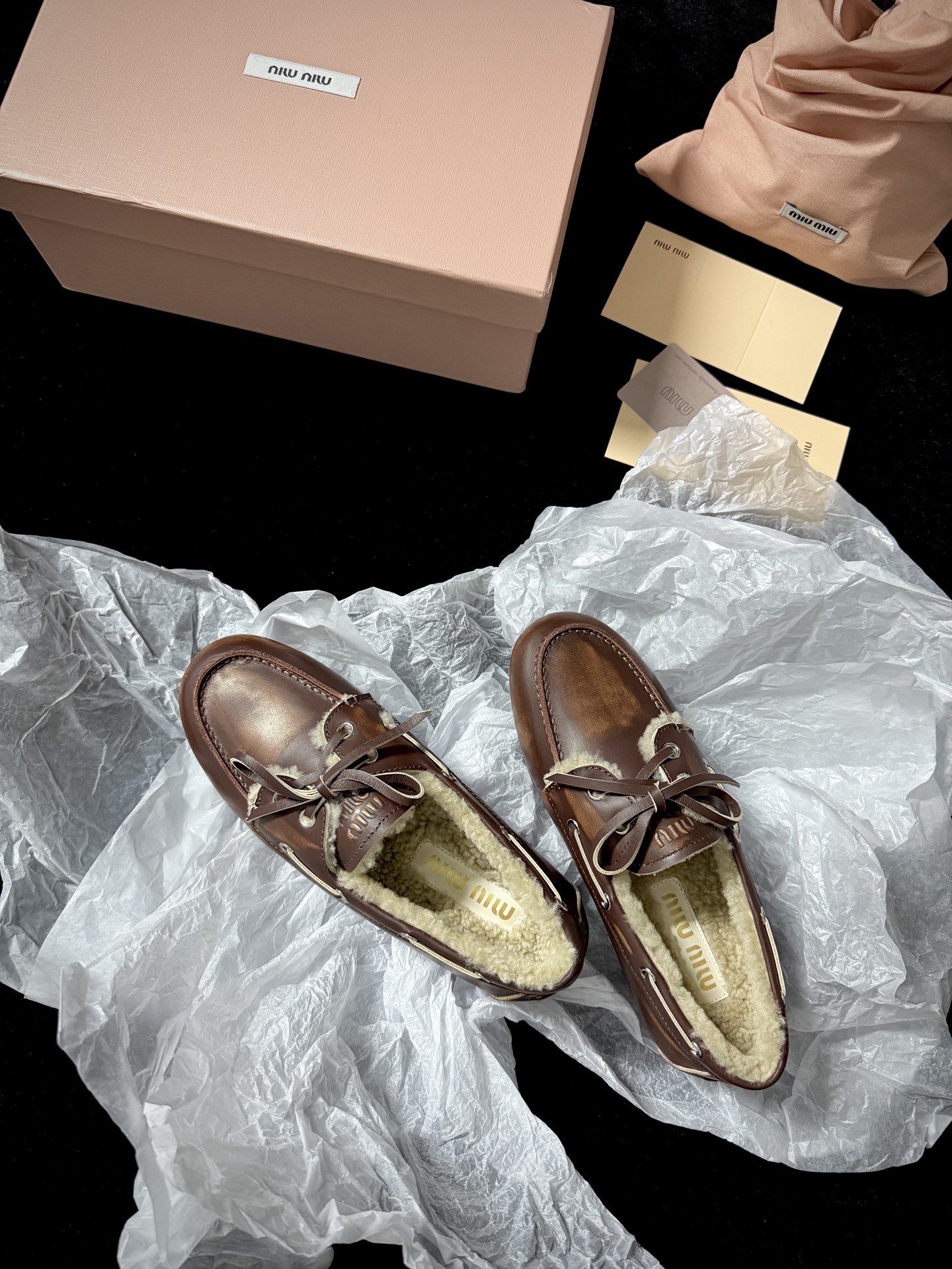 Miu Miu Plush Loafer Flats