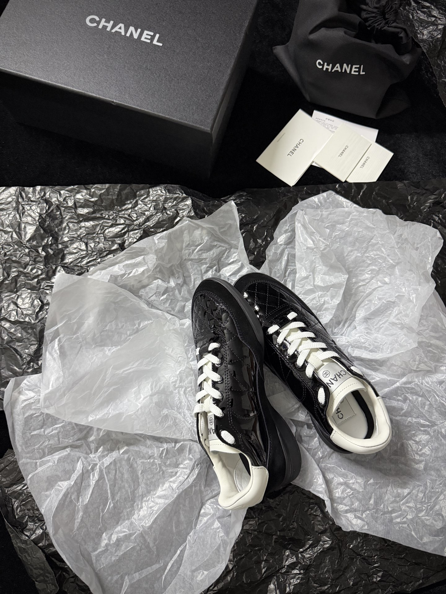 Chanel Silver Wing Sneakers