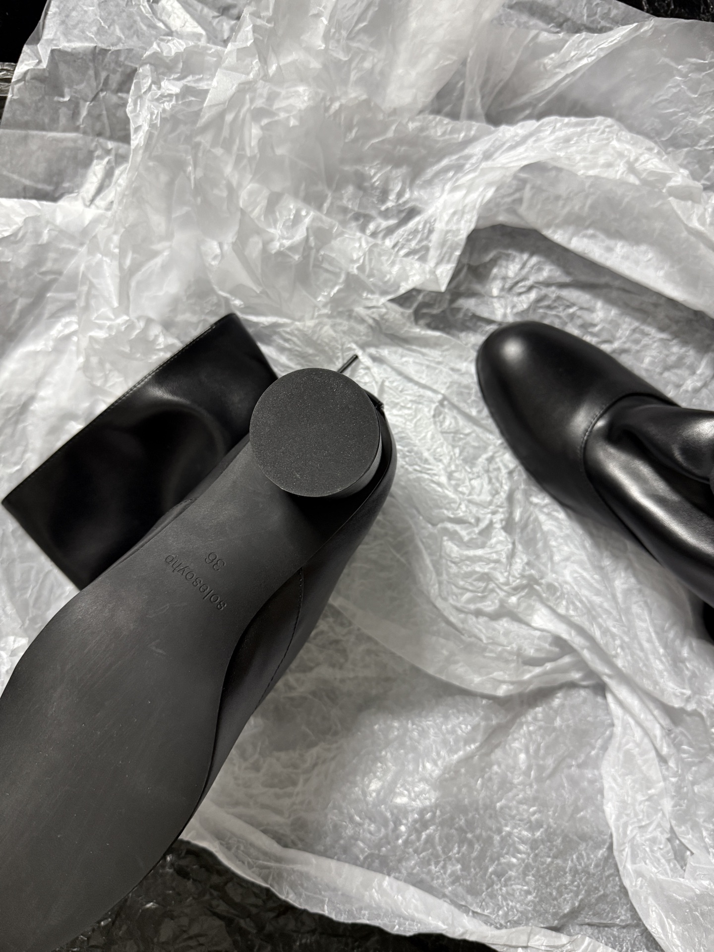 SOLESOPHY Soft Leather Mid-Calf Boots