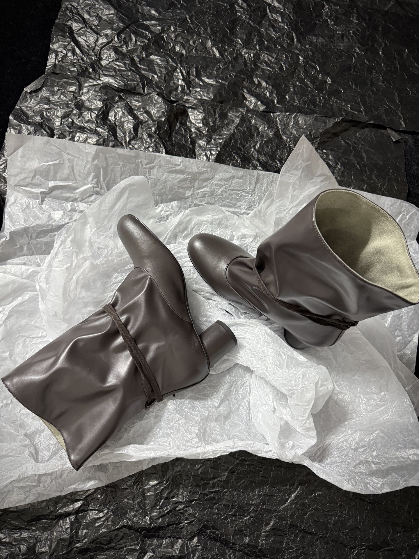 SOLESOPHY Soft Leather Mid-Calf Boots