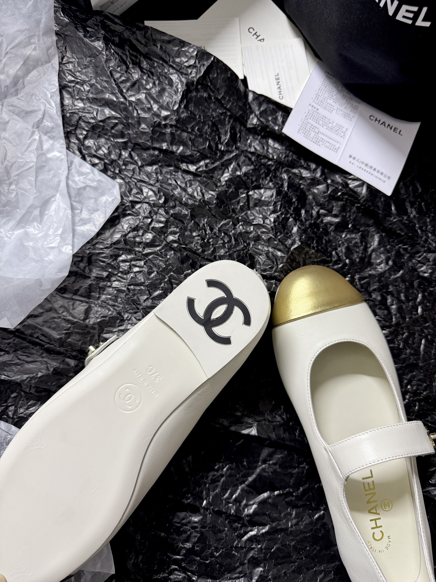 Chanel Metal-Toe Mary Jane Shoes