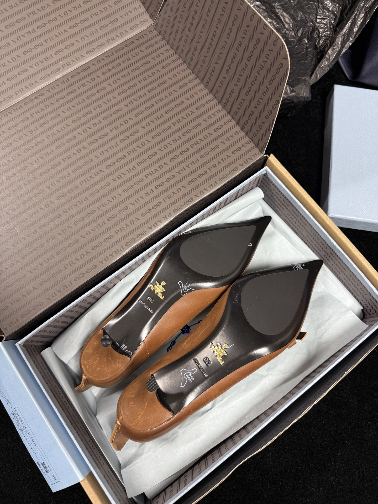 Prada Pointed-Toe Bow Flats