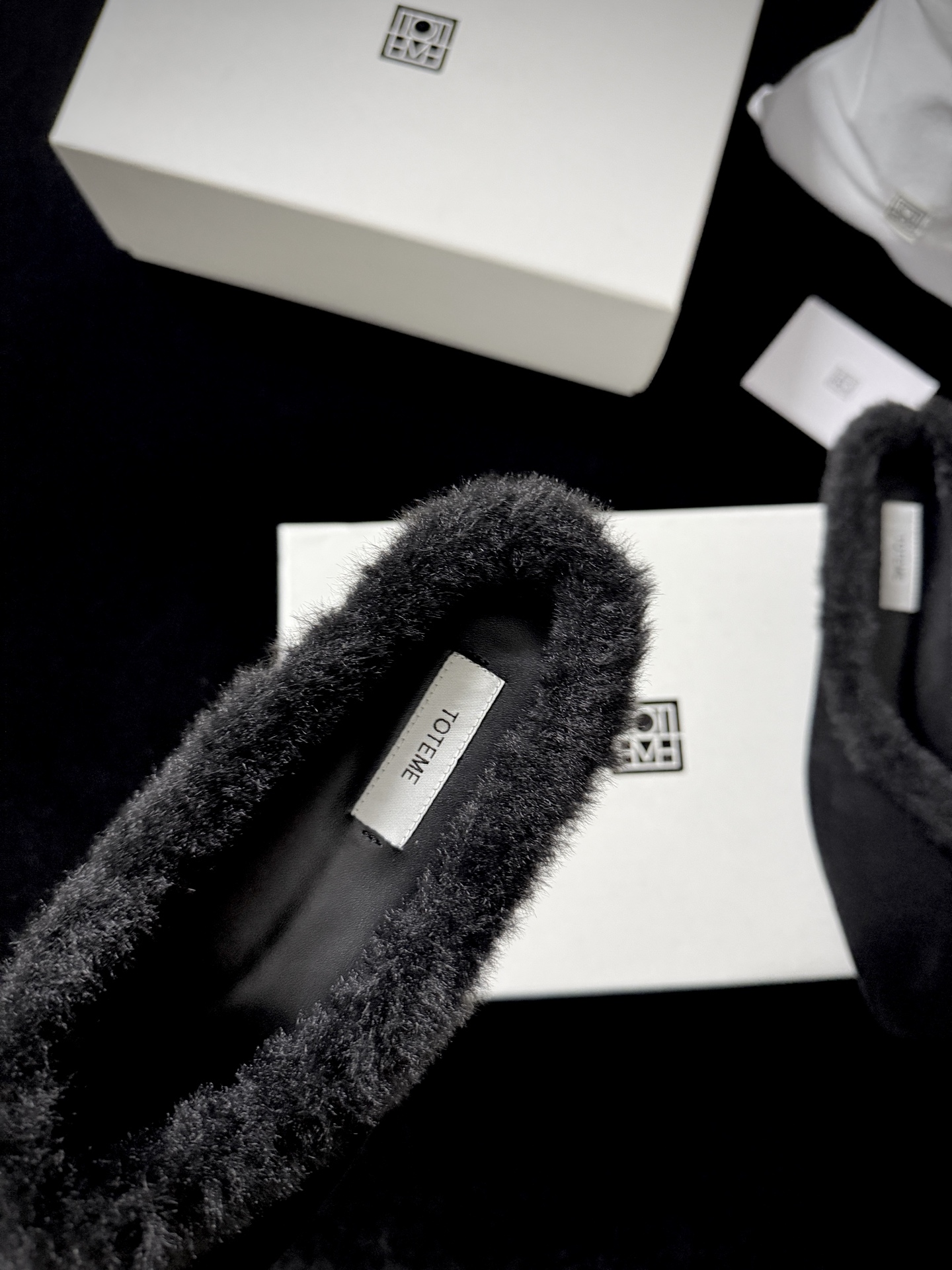 TOTEME Faux Fur Square-Toe Slides