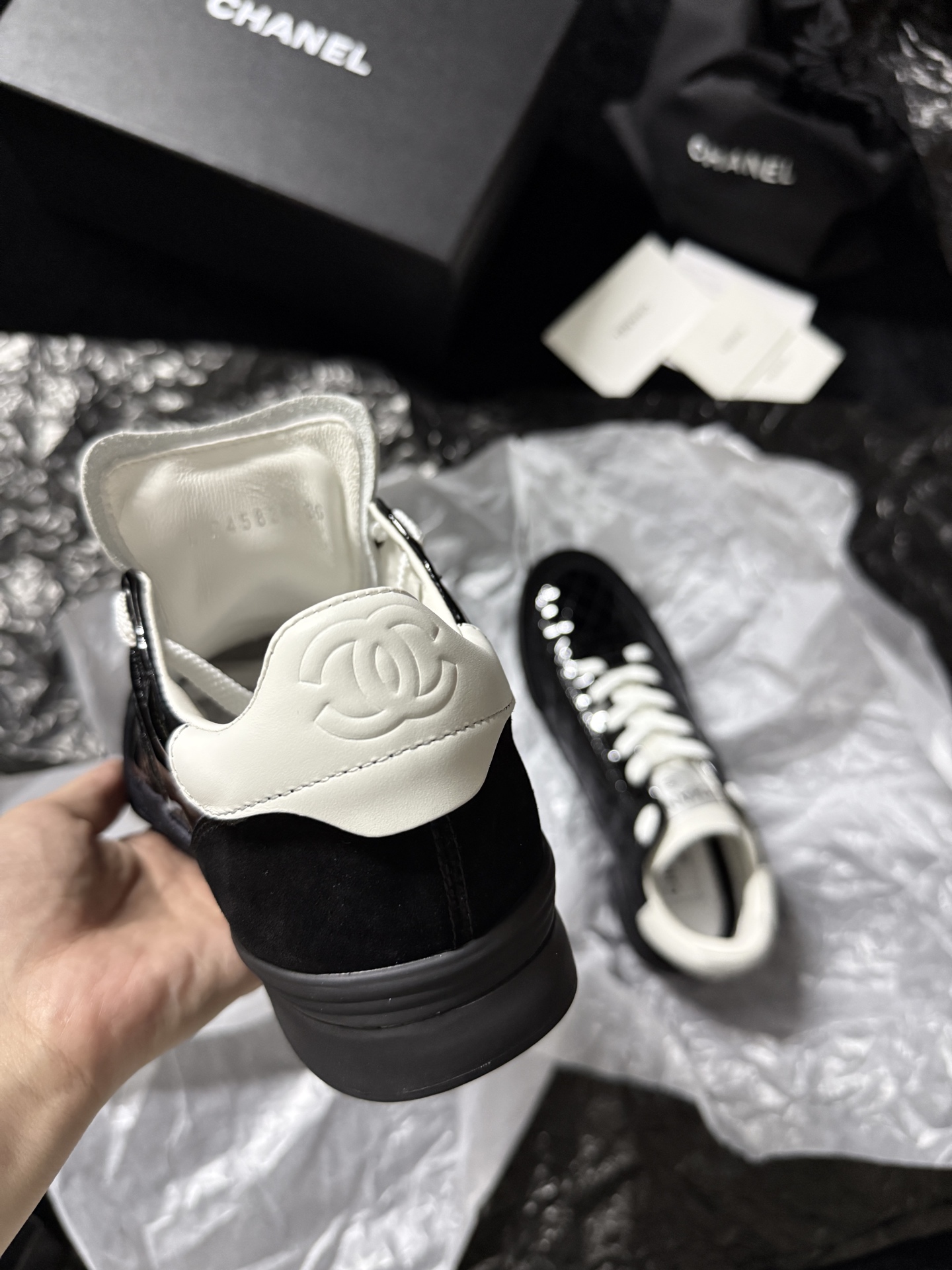 Chanel Silver Wing Sneakers