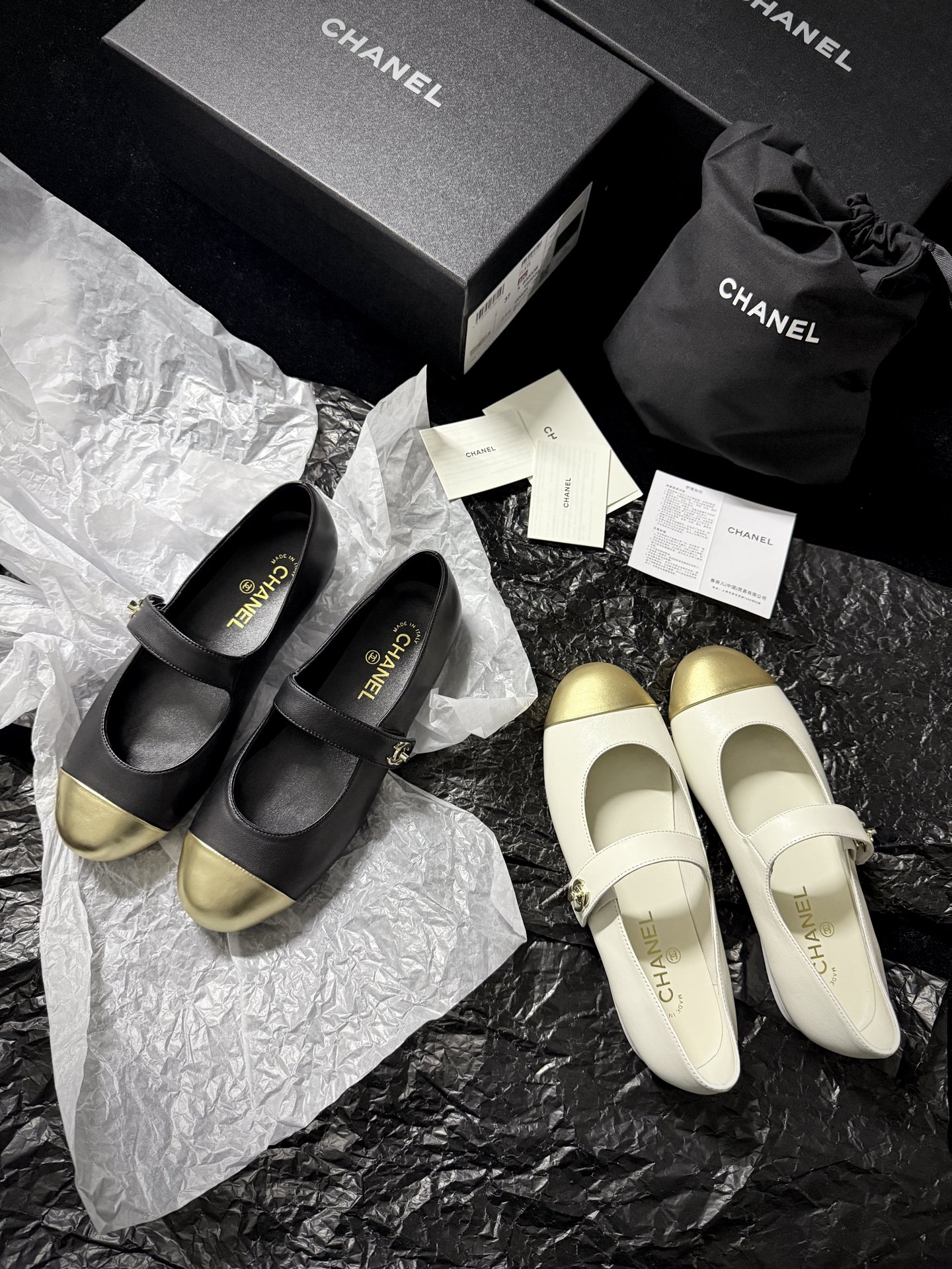 Chanel Metal-Toe Mary Jane Shoes