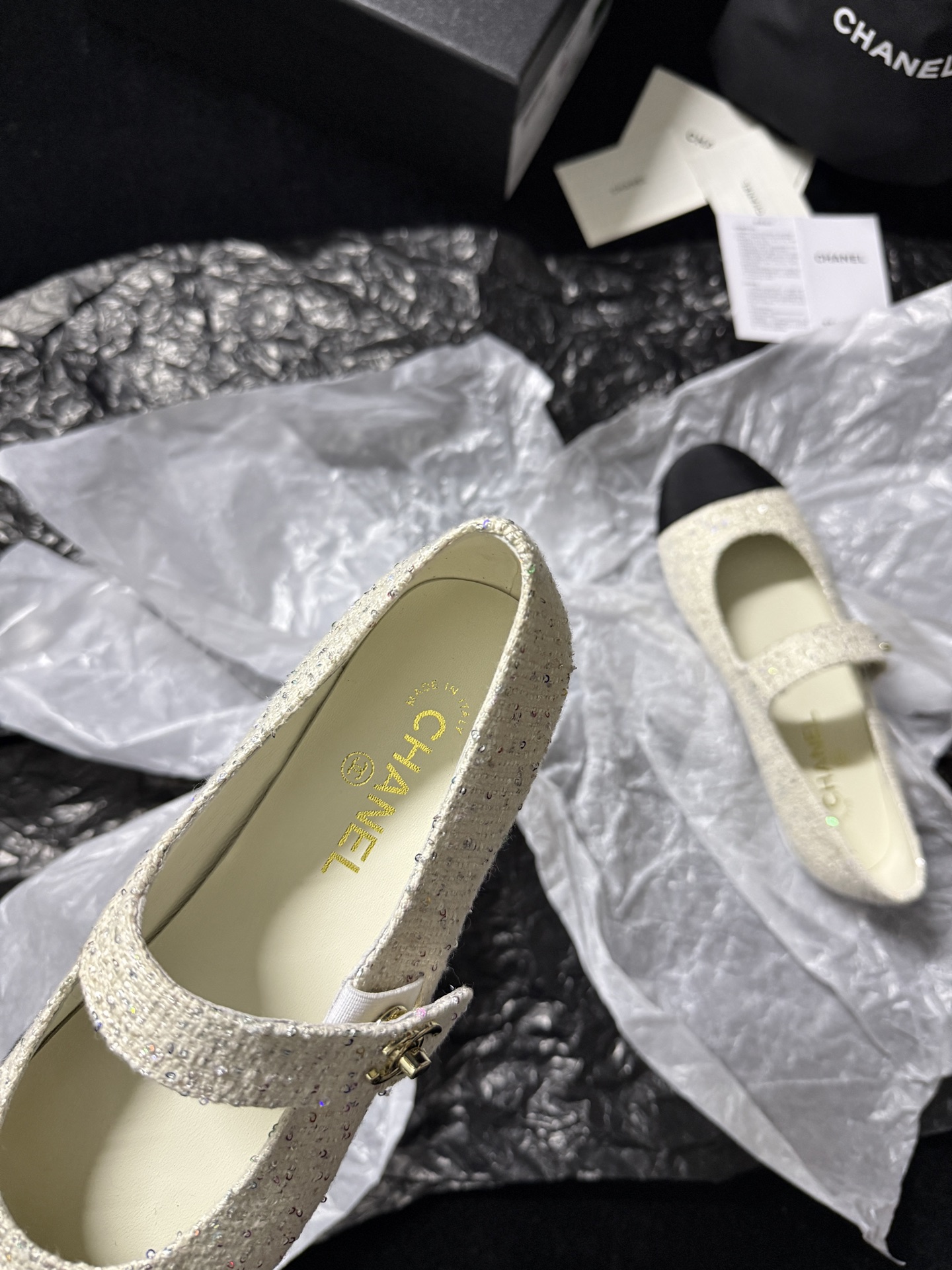 Chanel Tweed Mary Jane Shoes