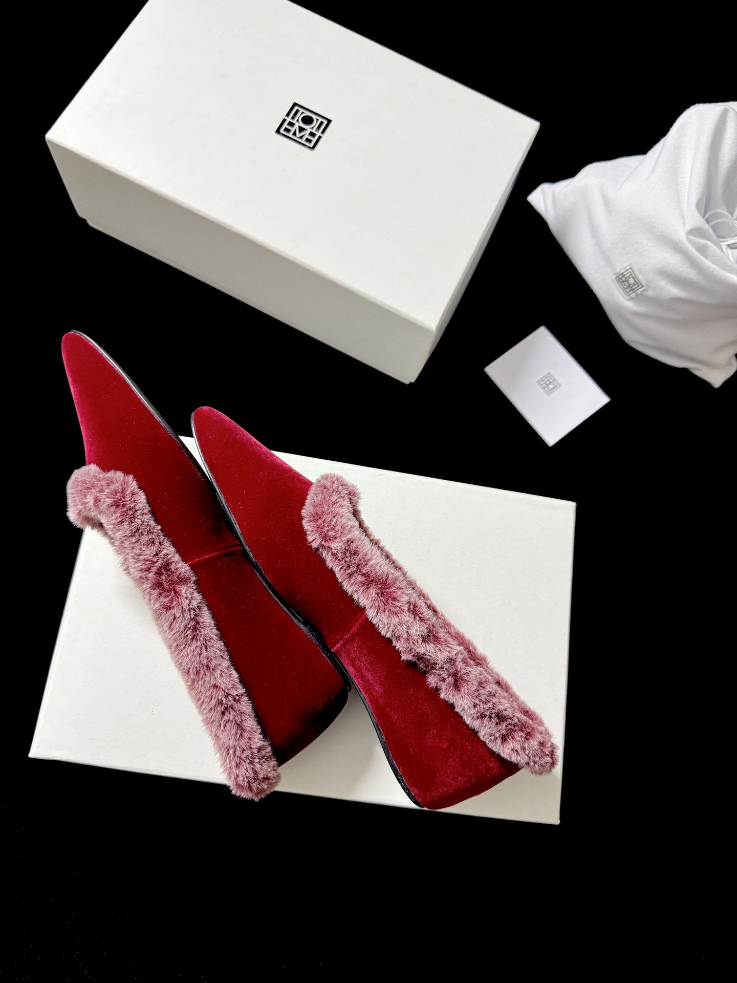 TOTEME Faux Fur Square-Toe Slides