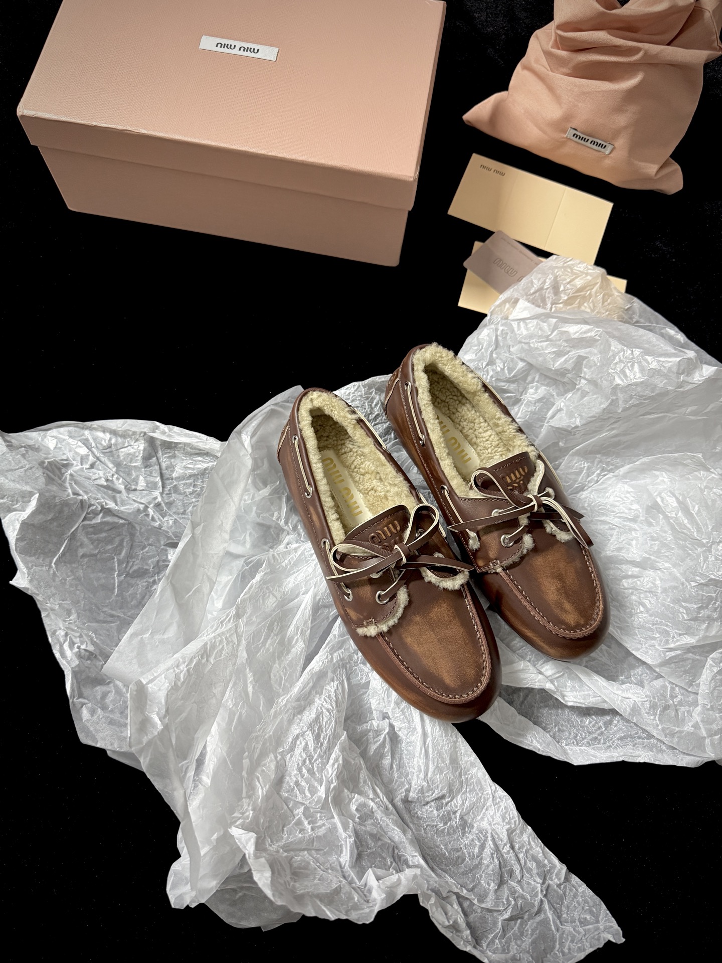 Miu Miu Plush Loafer Flats