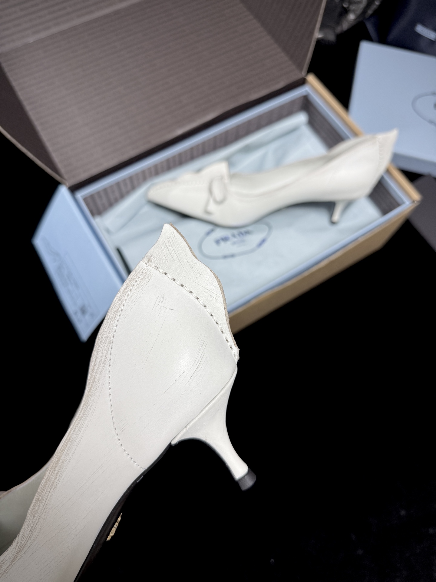 Prada Pointed-Toe Bow Flats