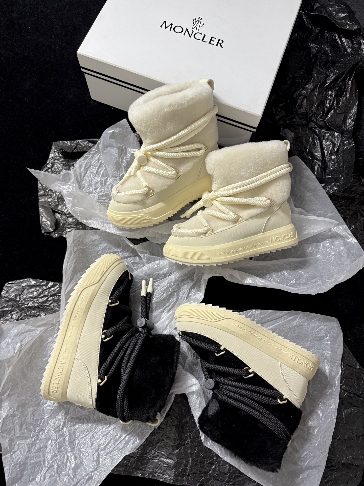 Moncler Fur-Trimmed Boots