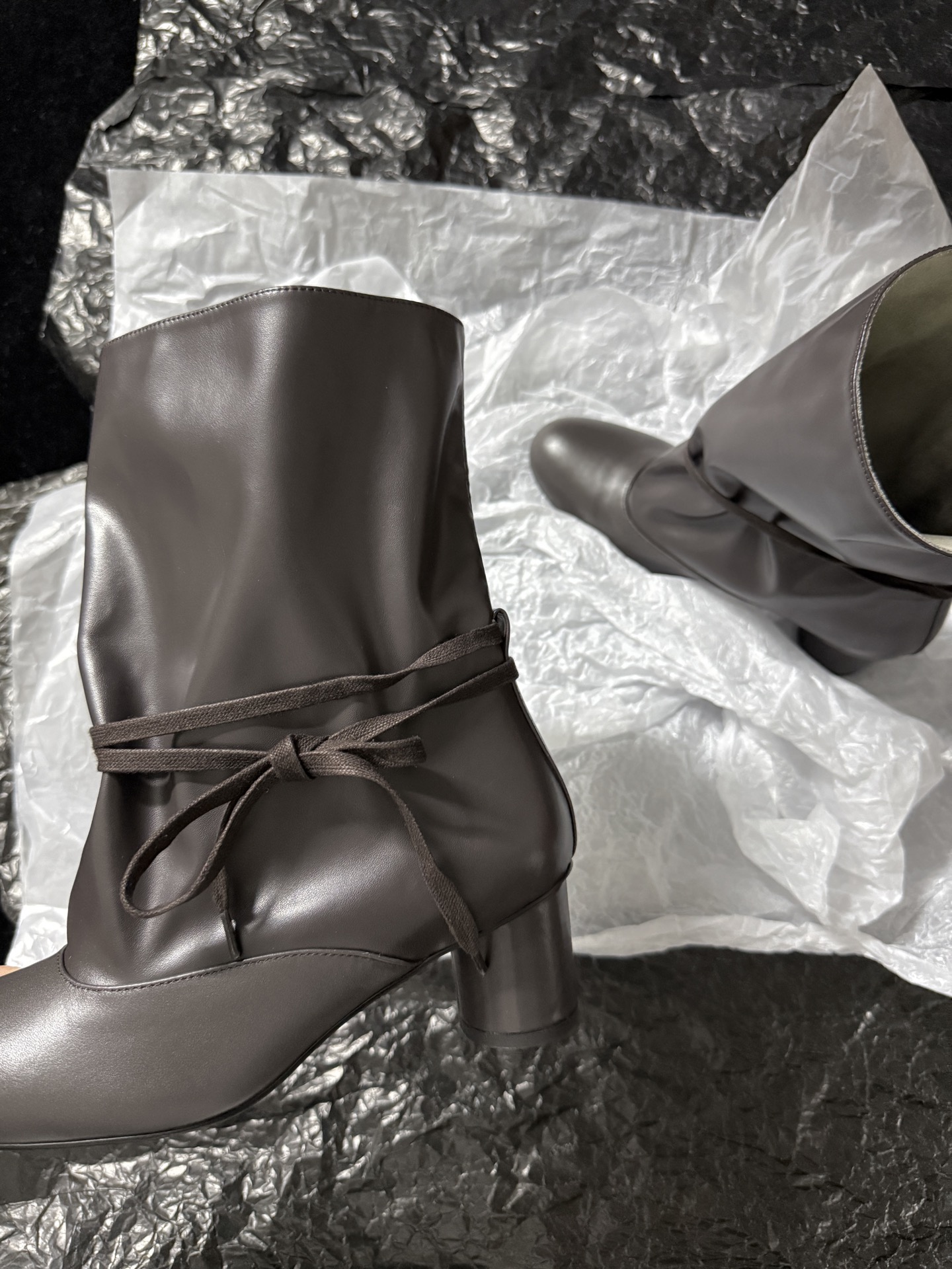 SOLESOPHY Soft Leather Mid-Calf Boots