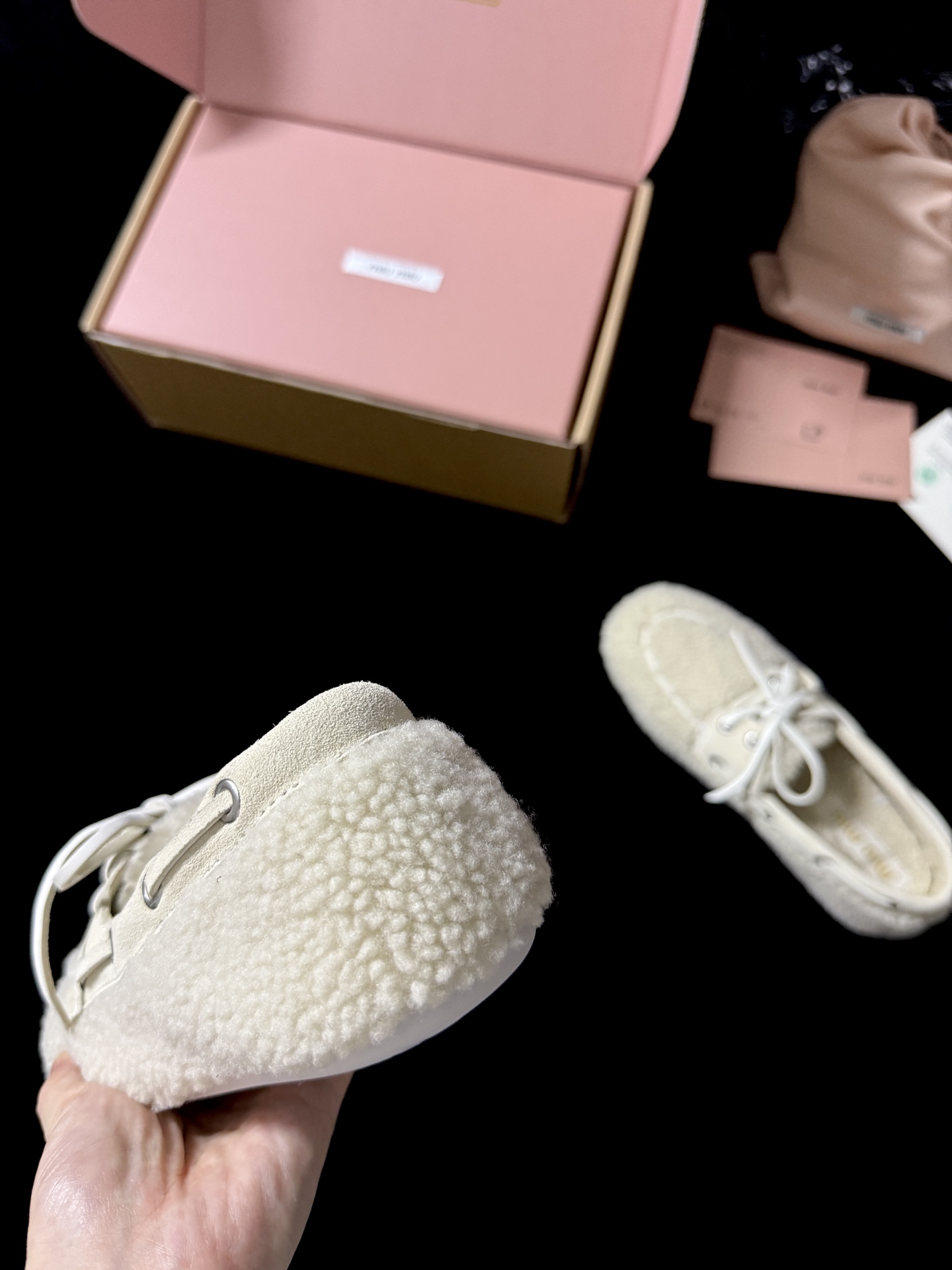 Miu Miu Wool Lace-Up Loafers