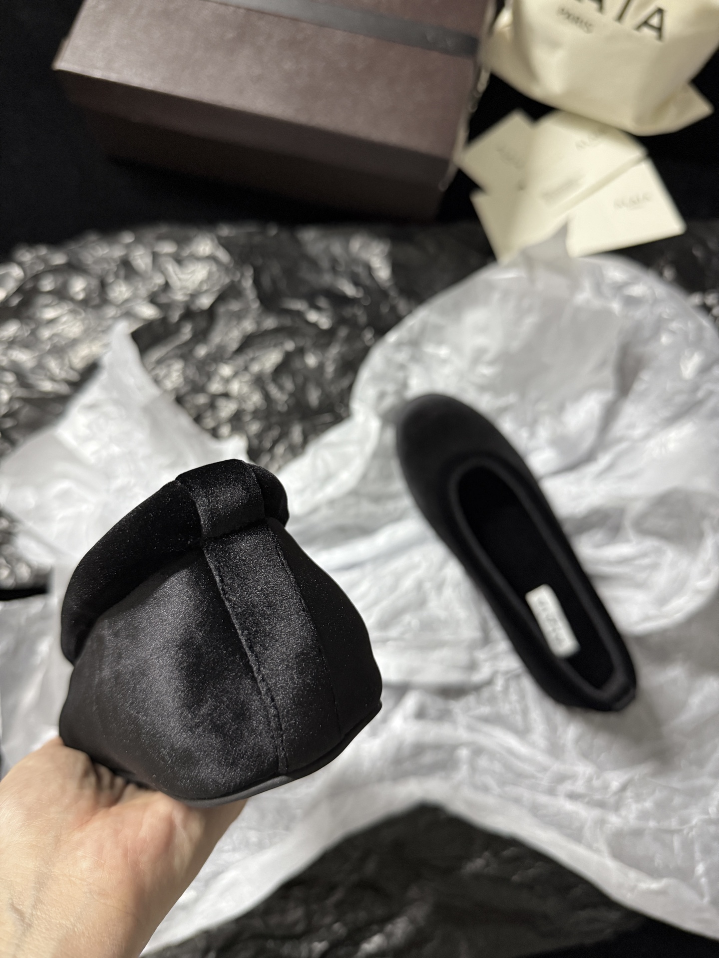 ALAIA Velvet Ballet Flats