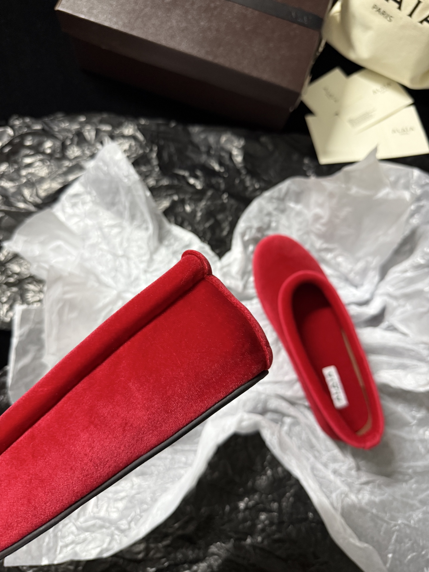 ALAIA Velvet Ballet Flats