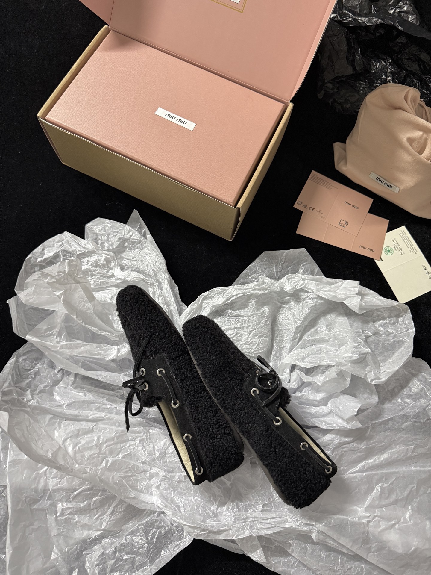 Miu Miu Wool Lace-Up Loafers