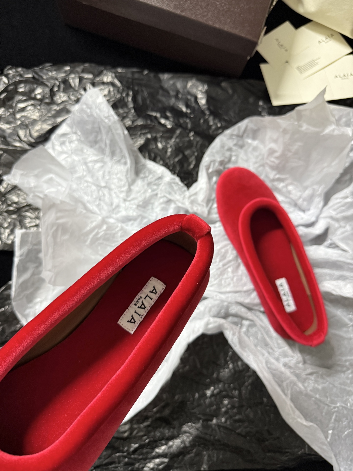 ALAIA Velvet Ballet Flats