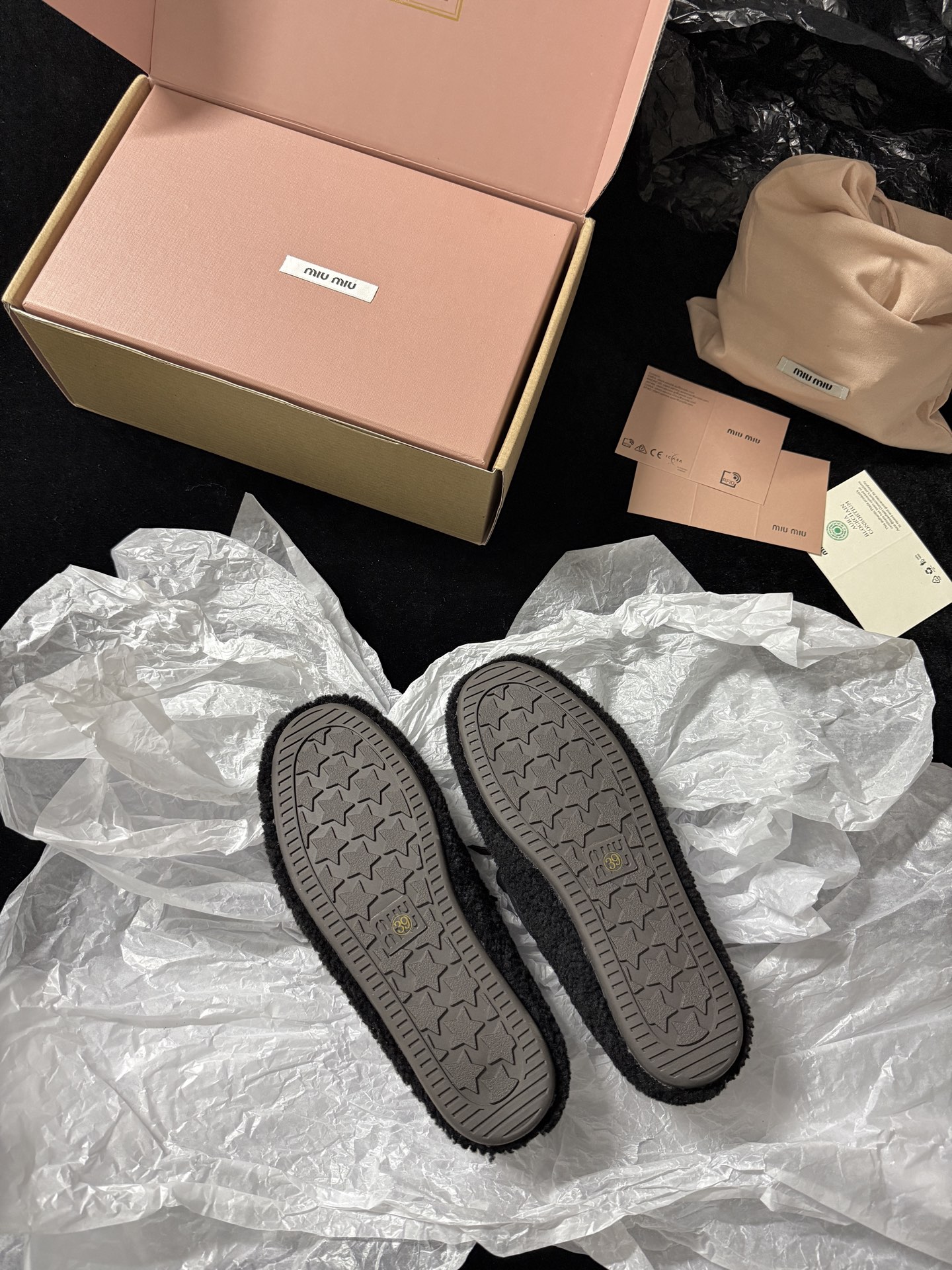 Miu Miu Wool Lace-Up Loafers