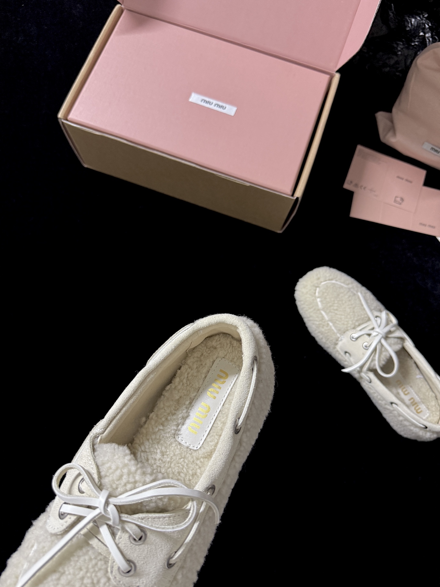 Miu Miu Wool Lace-Up Loafers