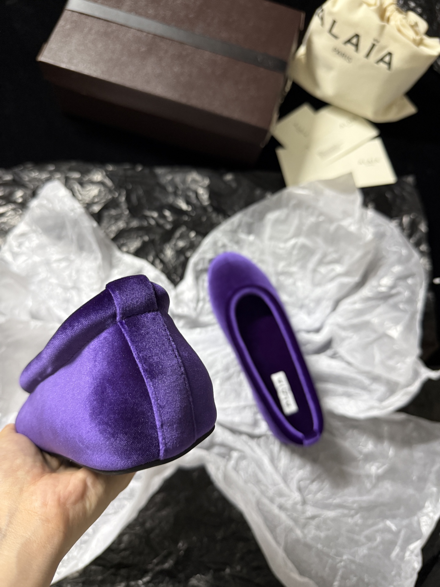 ALAIA Velvet Ballet Flats