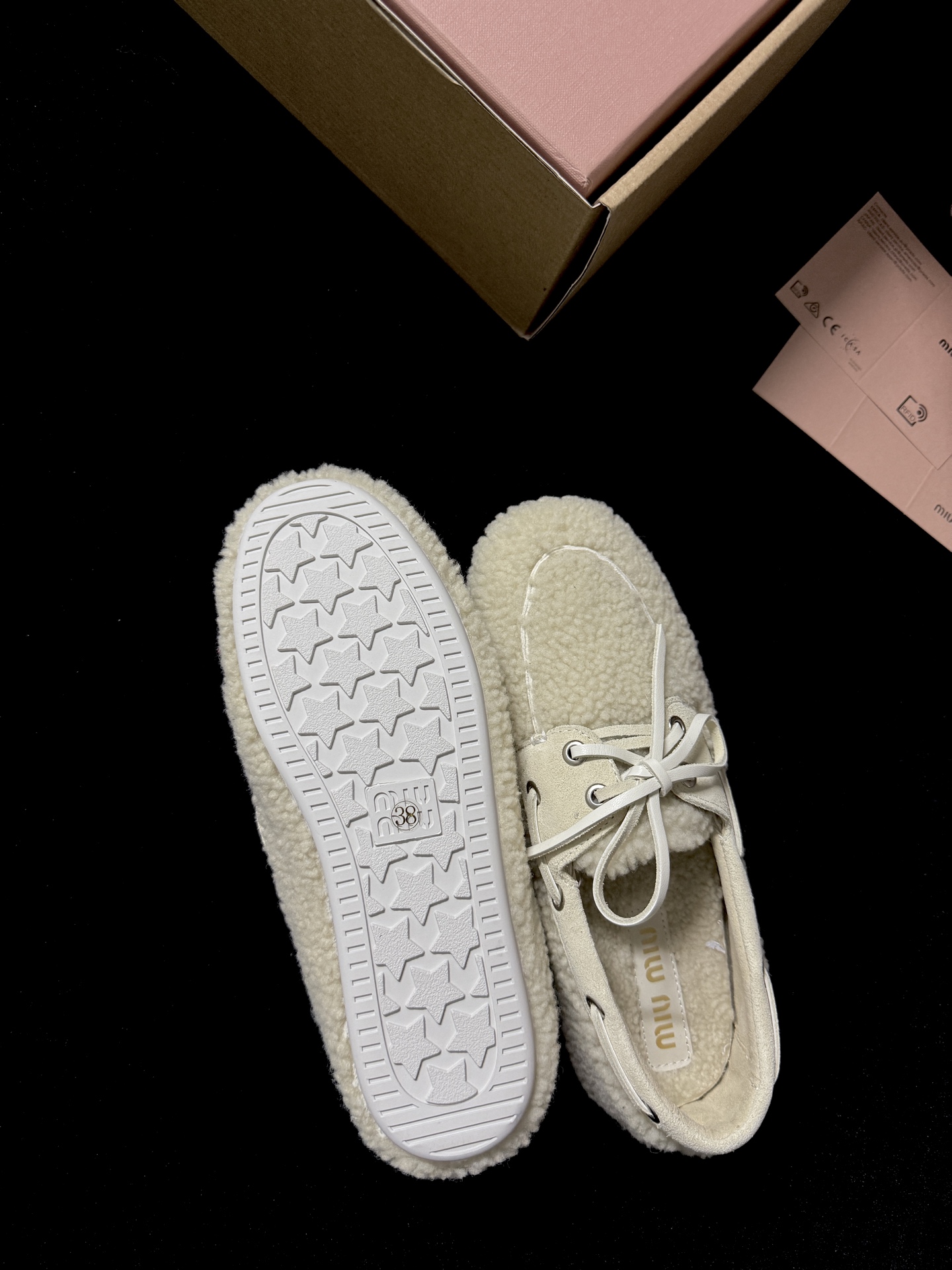 Miu Miu Wool Lace-Up Loafers