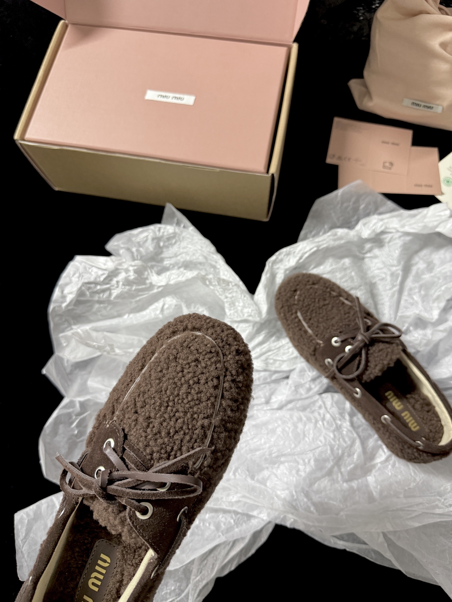 Miu Miu Wool Lace-Up Loafers