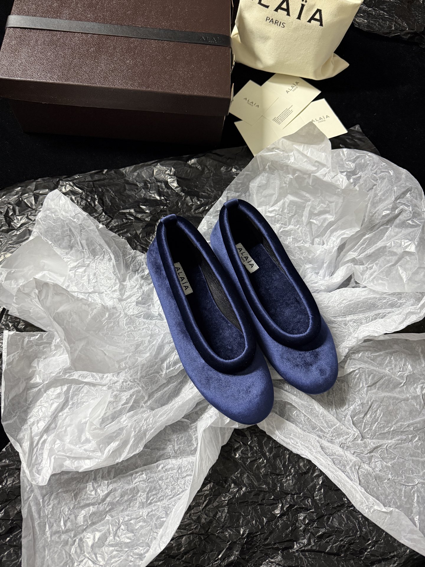 ALAIA Velvet Ballet Flats