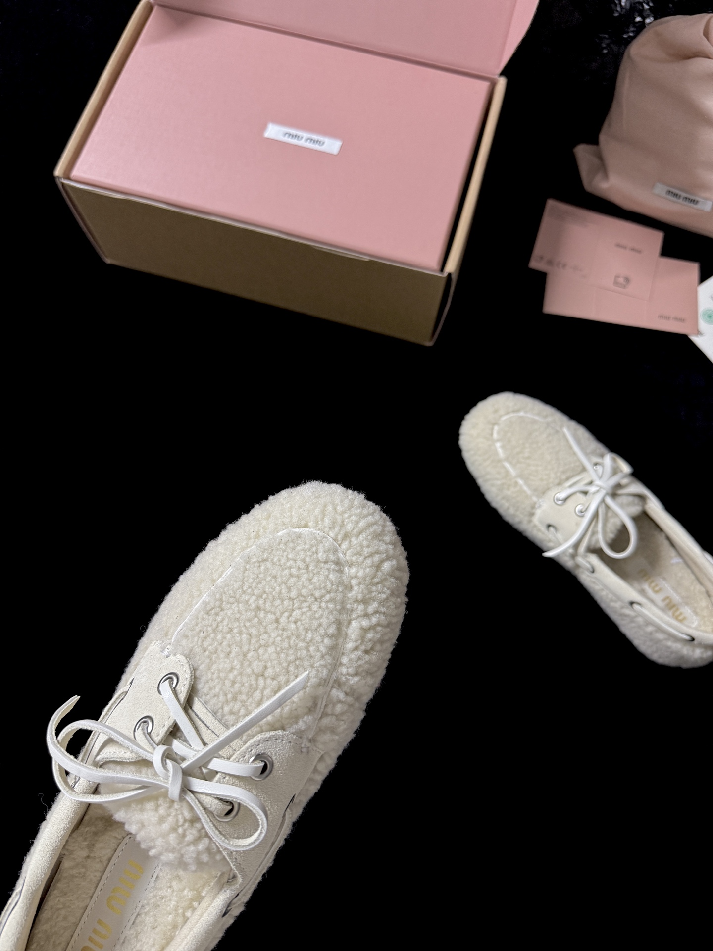 Miu Miu Wool Lace-Up Loafers