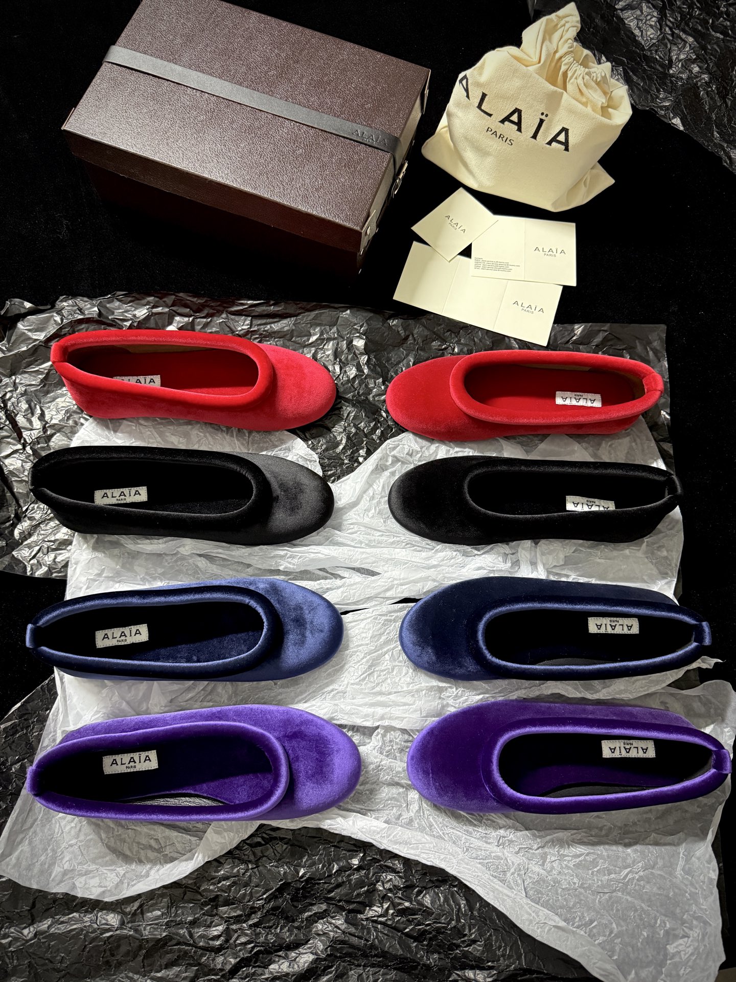ALAIA Velvet Ballet Flats