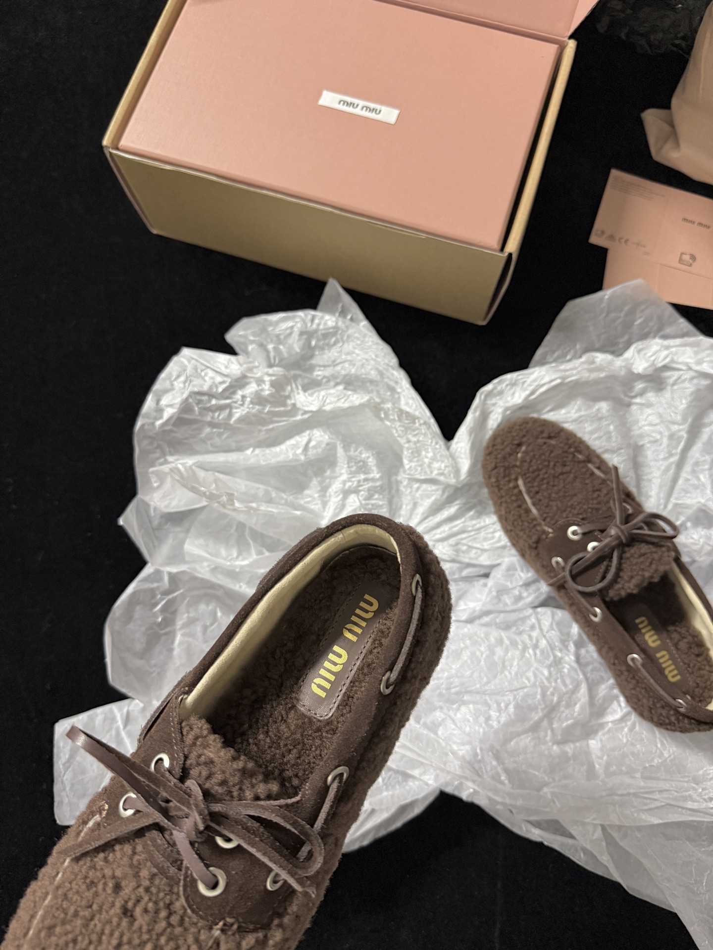 Miu Miu Wool Lace-Up Loafers