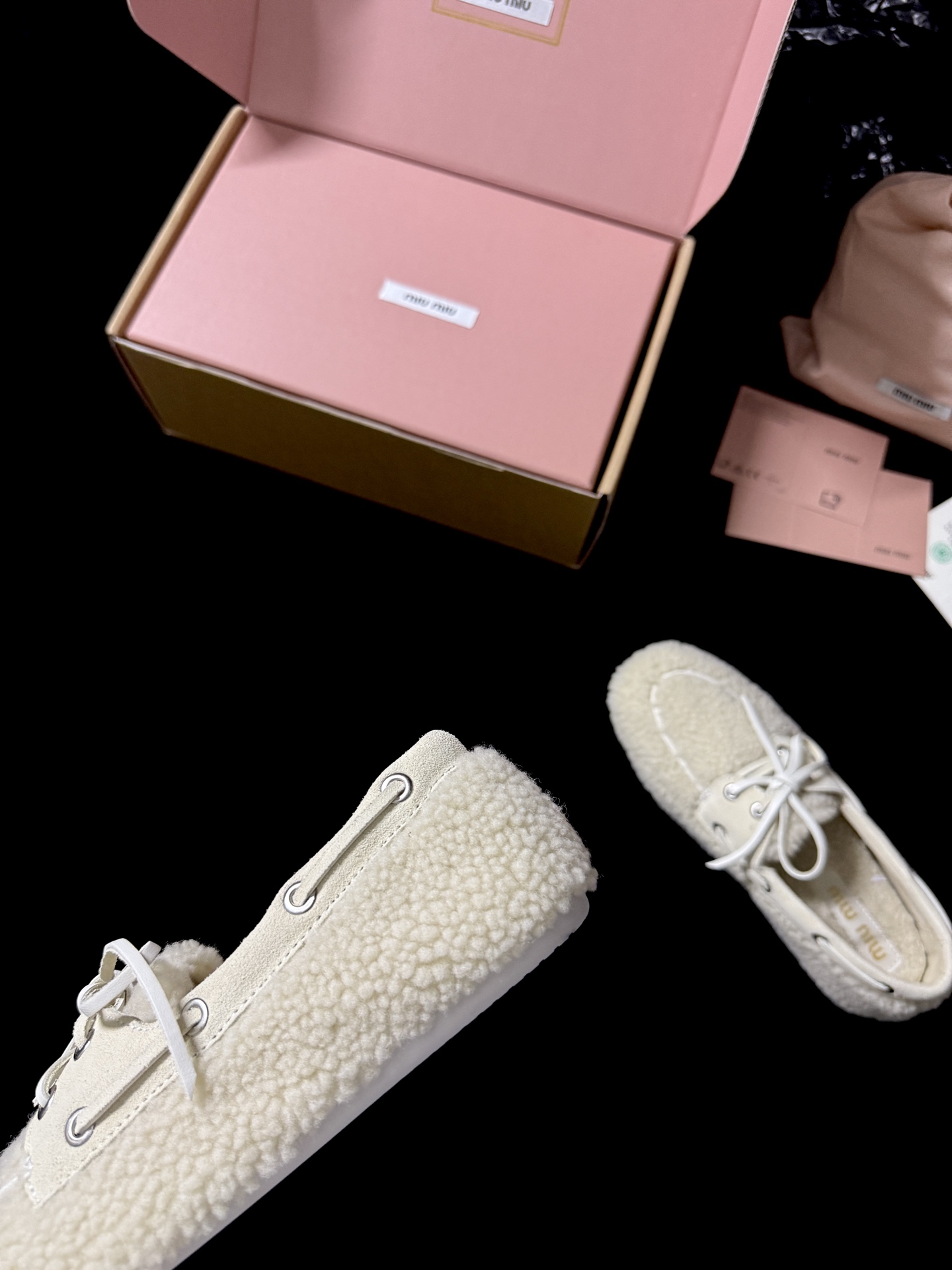 Miu Miu Wool Lace-Up Loafers