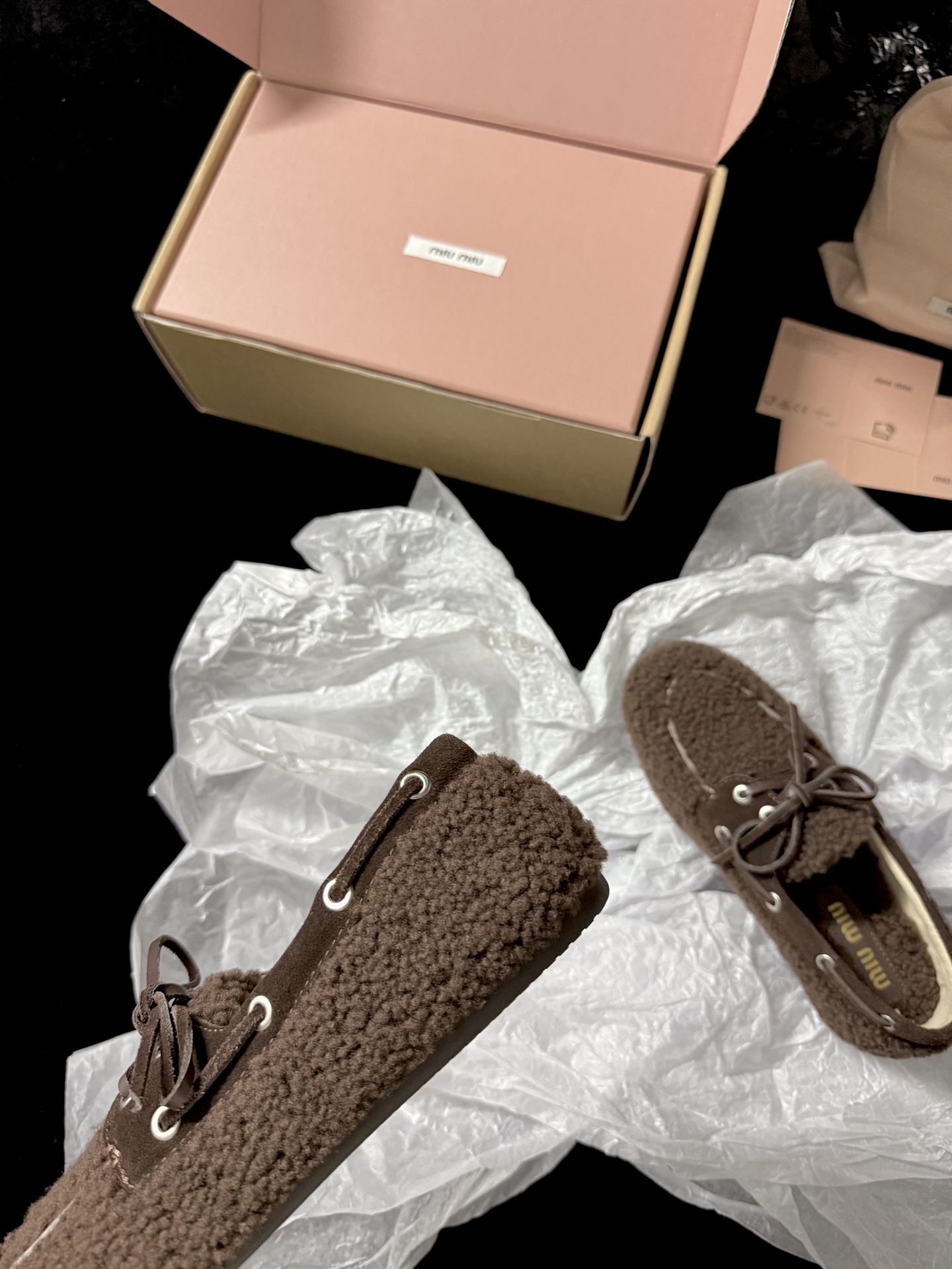 Miu Miu Wool Lace-Up Loafers